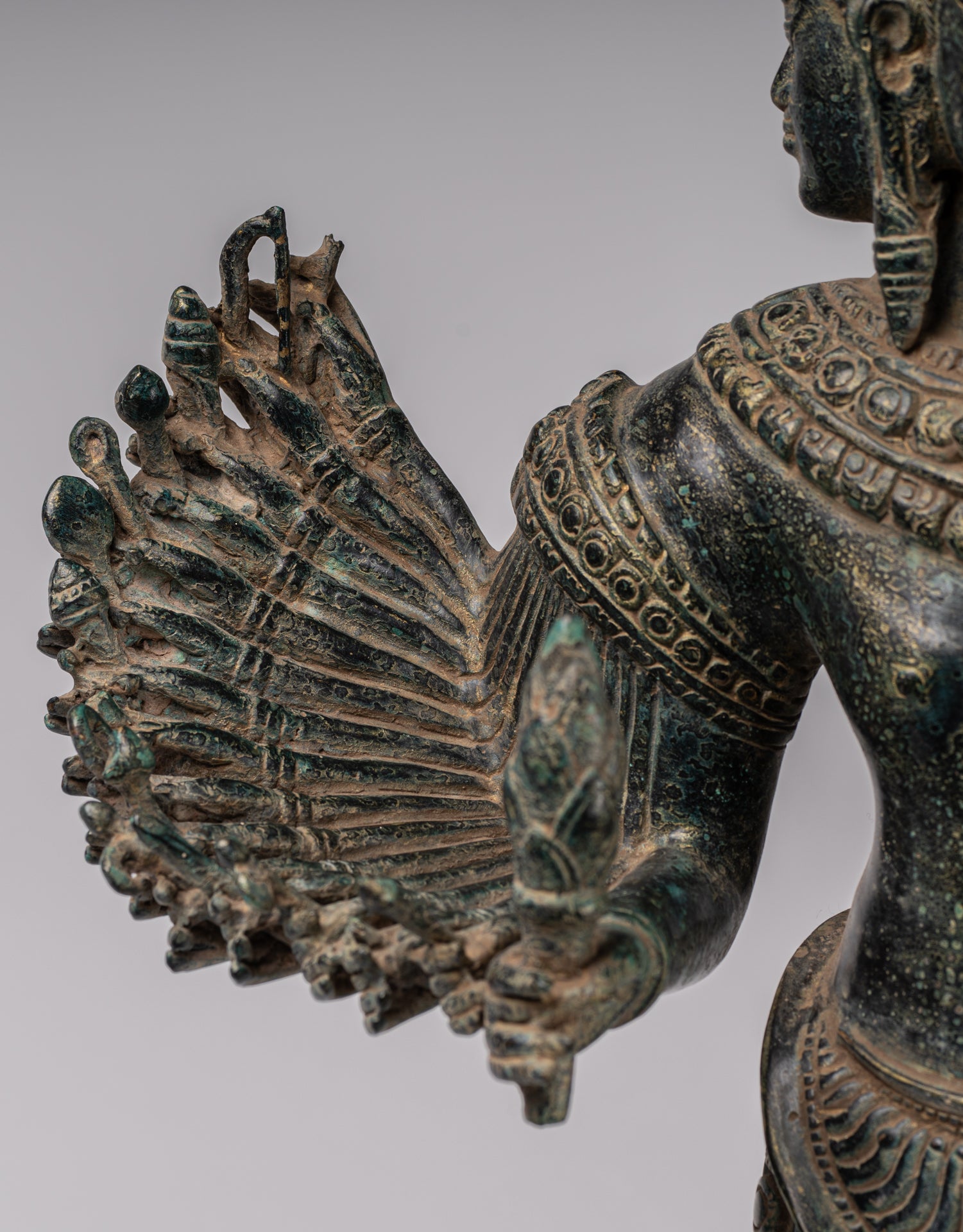 Deity Statue - Antique Khmer Style Bayon Prajnaparamita Statue / Goddess - 79cm/32"