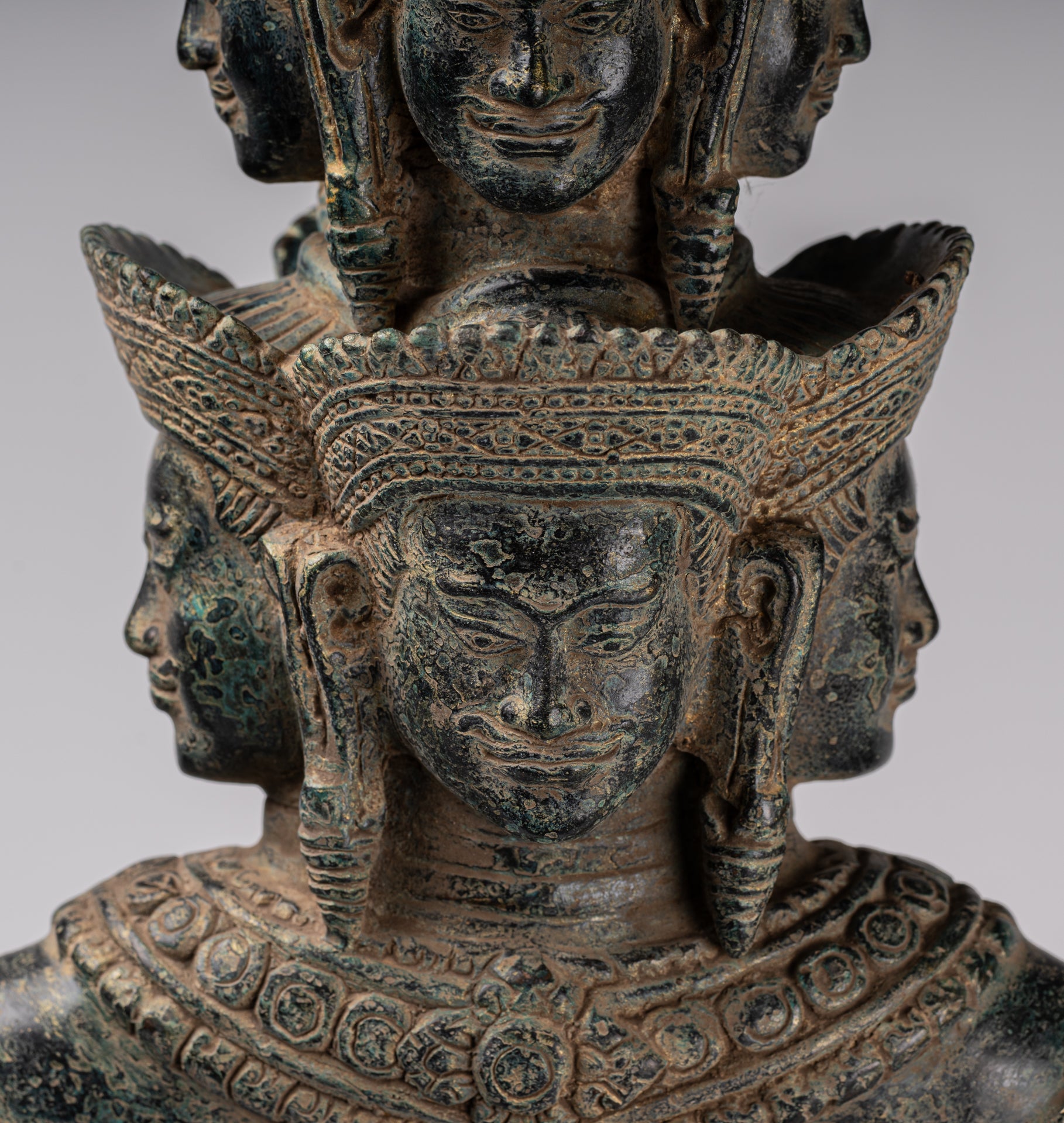 Deity Statue - Antique Khmer Style Bayon Prajnaparamita Statue / Goddess - 79cm/32"