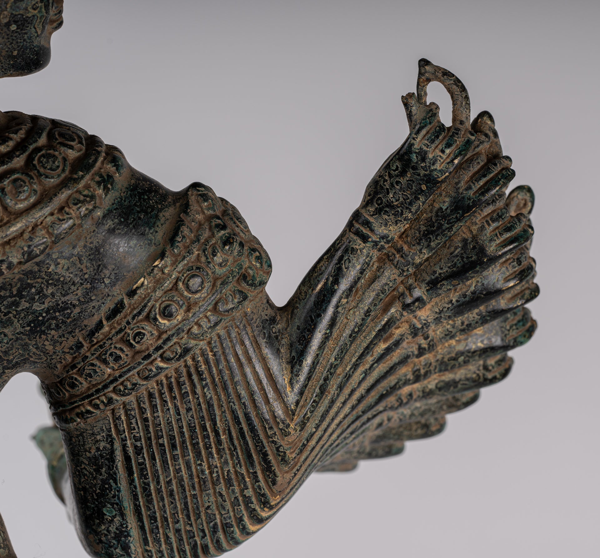 Deity Statue - Antique Khmer Style Bayon Prajnaparamita Statue / Goddess - 79cm/32"