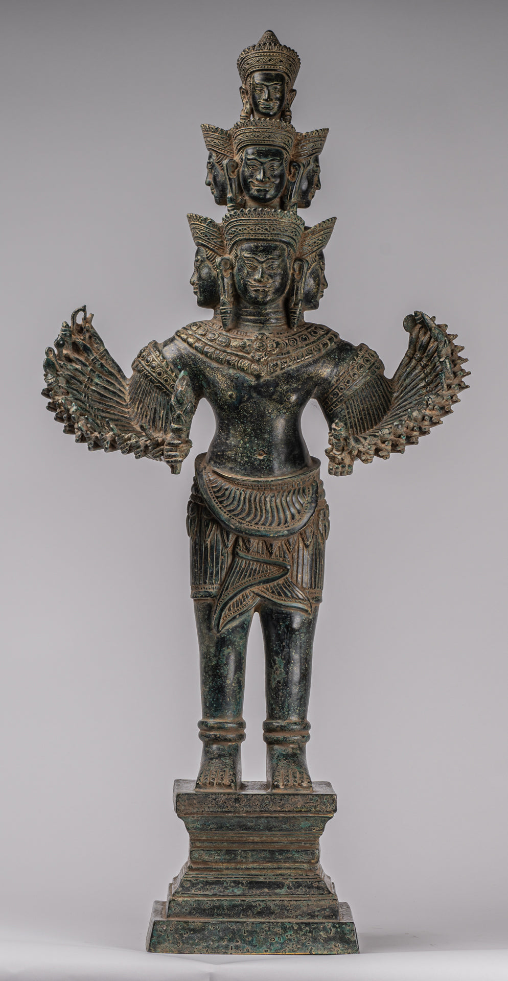 Deity Statue - Antique Khmer Style Bayon Prajnaparamita Statue / Goddess - 79cm/32"