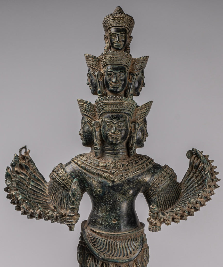 Deity Statue - Antique Khmer Style Bayon Prajnaparamita Statue / Goddess - 79cm/32"