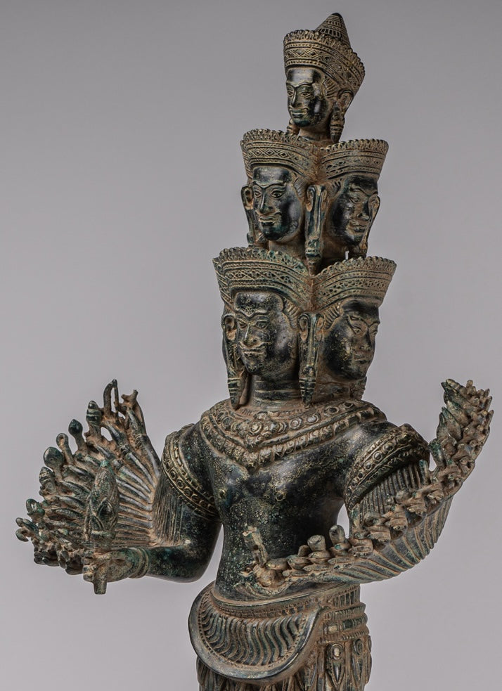 Deity Statue - Antique Khmer Style Bayon Prajnaparamita Statue / Goddess - 79cm/32"