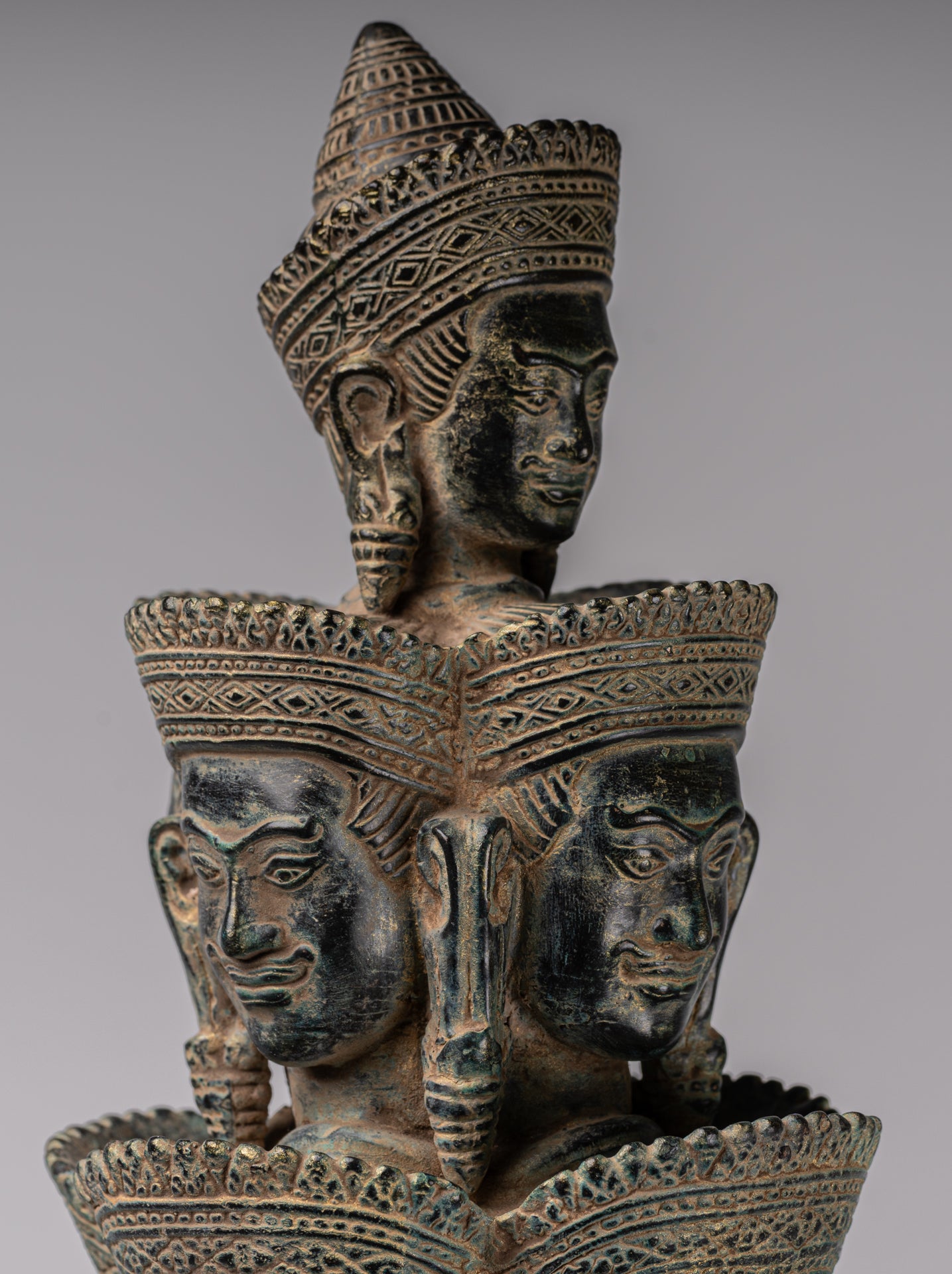 Deity Statue - Antique Khmer Style Bayon Prajnaparamita Statue / Goddess - 79cm/32"