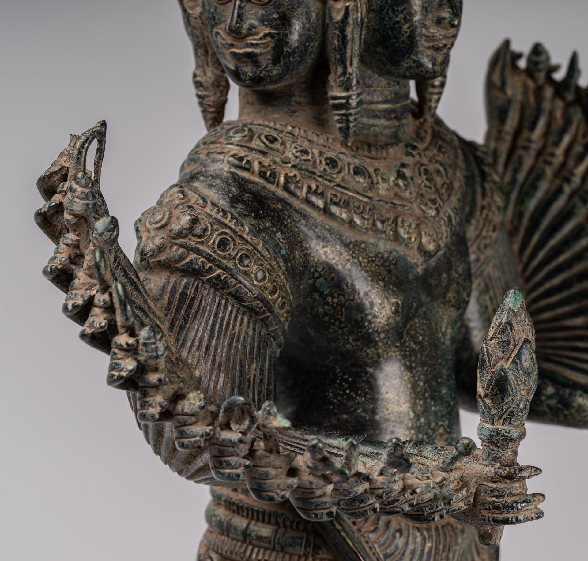 Deity Statue - Antique Khmer Style Bayon Prajnaparamita Statue / Goddess - 79cm/32"