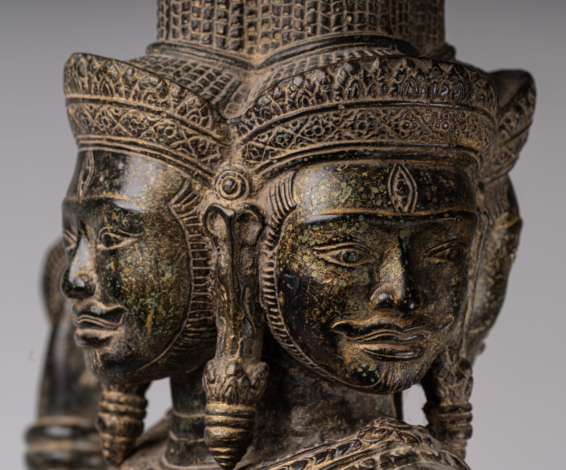 Estatua de Brahma - Estilo antiguo Khmer Koh Ker de pie Bronce Brahma - Creación de Dios Hindú - 94cm/38 "