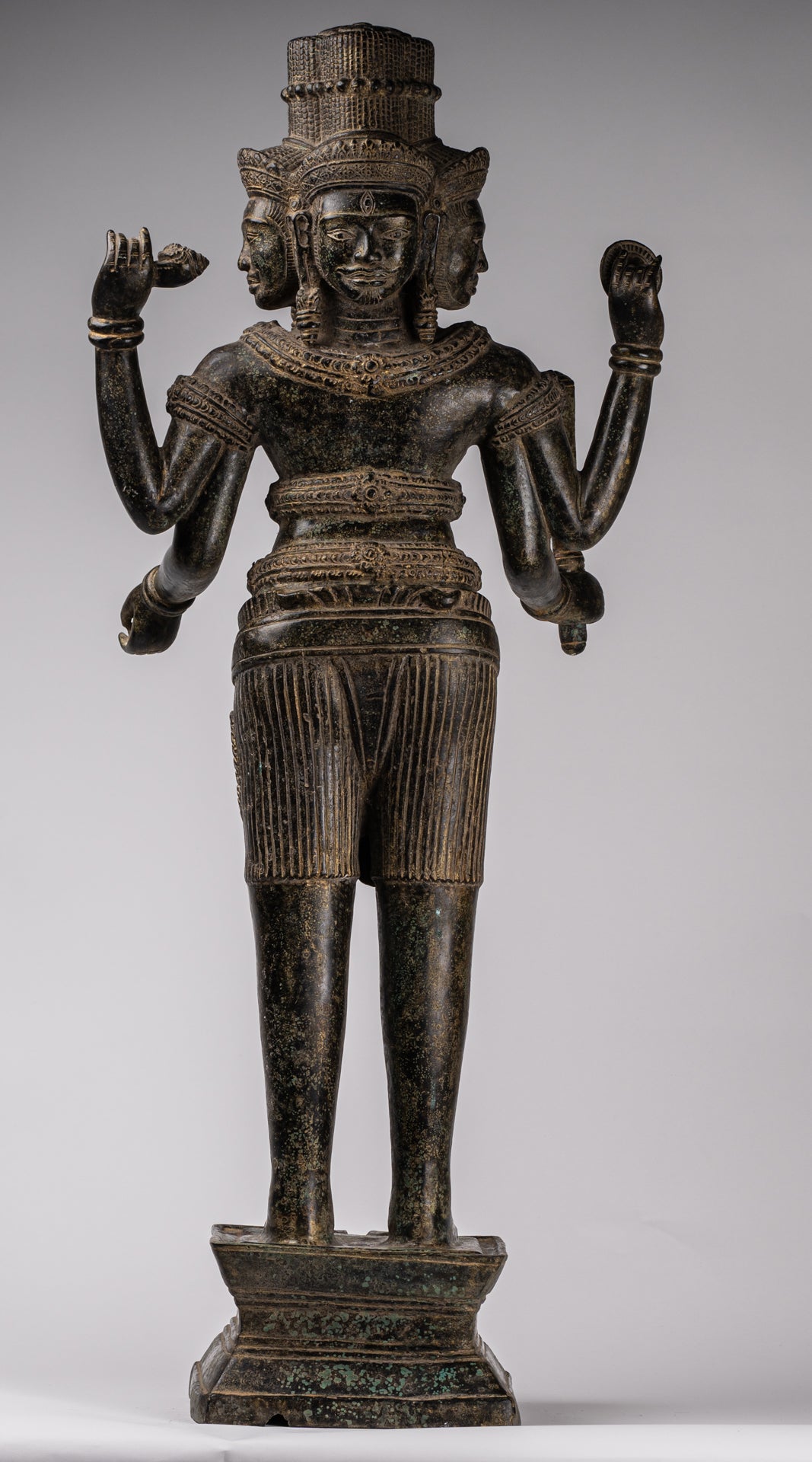 Estatua de Brahma - Estilo antiguo Khmer Koh Ker de pie Bronce Brahma - Creación de Dios Hindú - 94cm/38 "