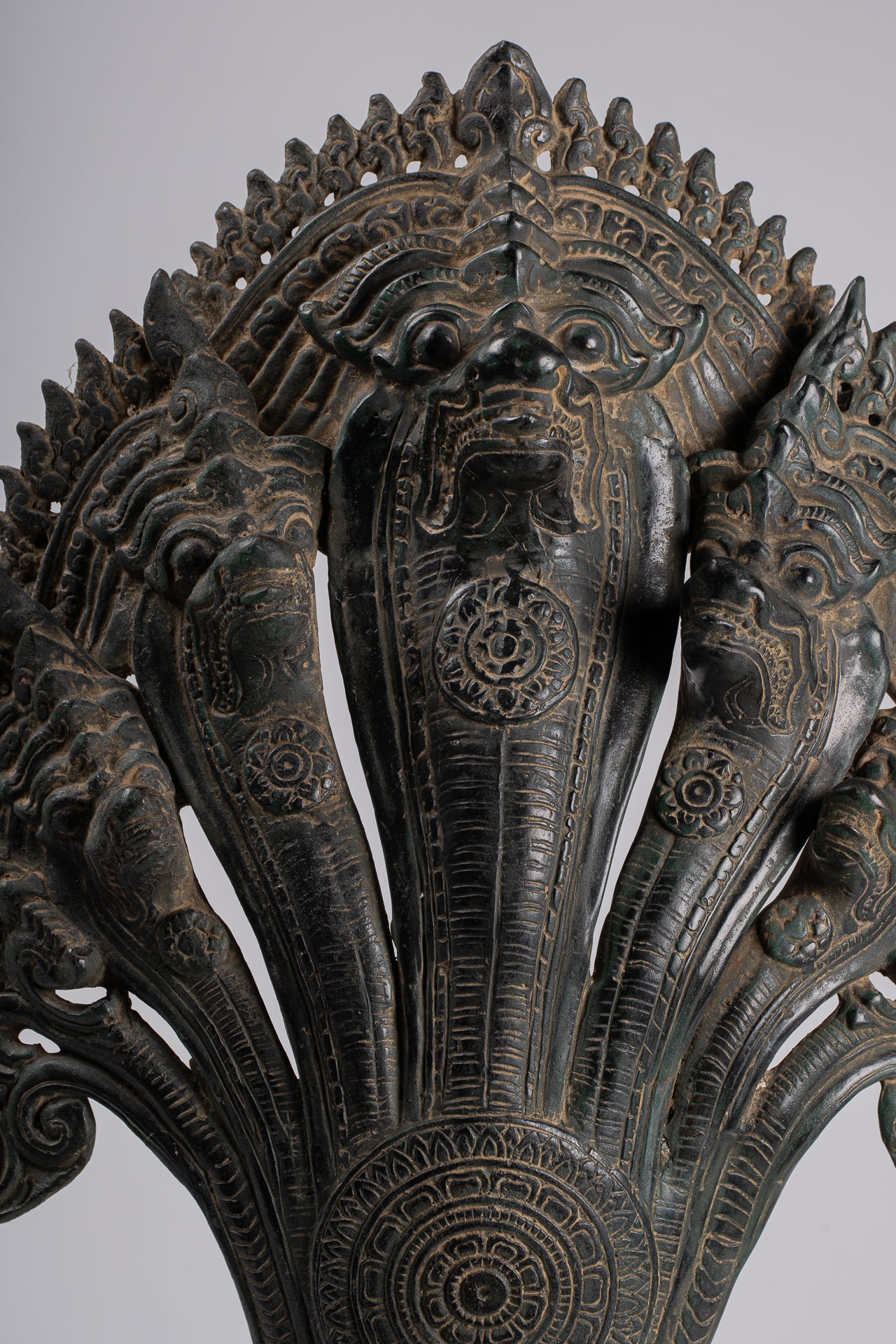 Naga Statue - Antique Khmer Style Bronze Protective Naga, Snake or Serpent Statue - 57cm/23"