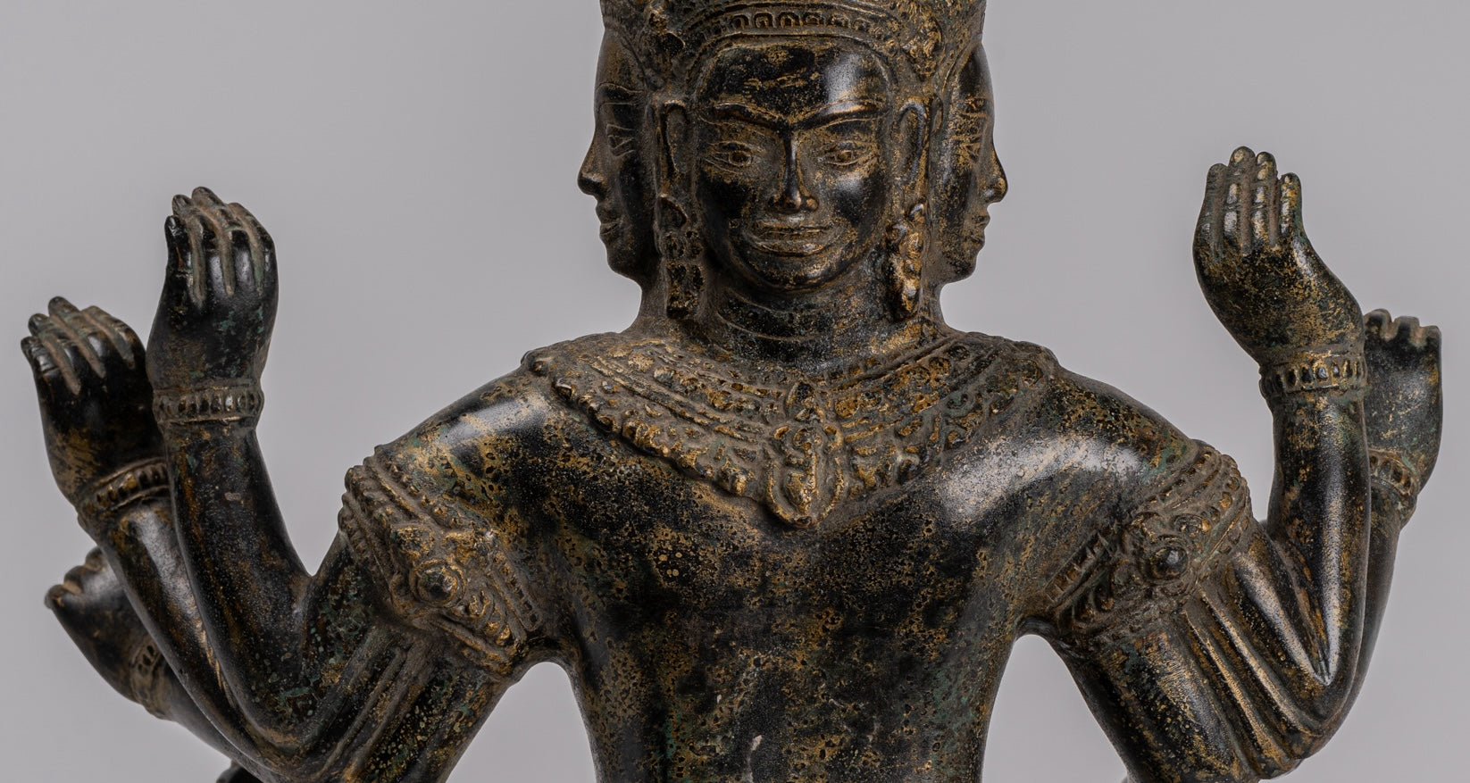 Estatua de Bodhisattva Avalokiteshvara de Bronce Avalokiteshvara de estilo jemer - 36cm/14 "