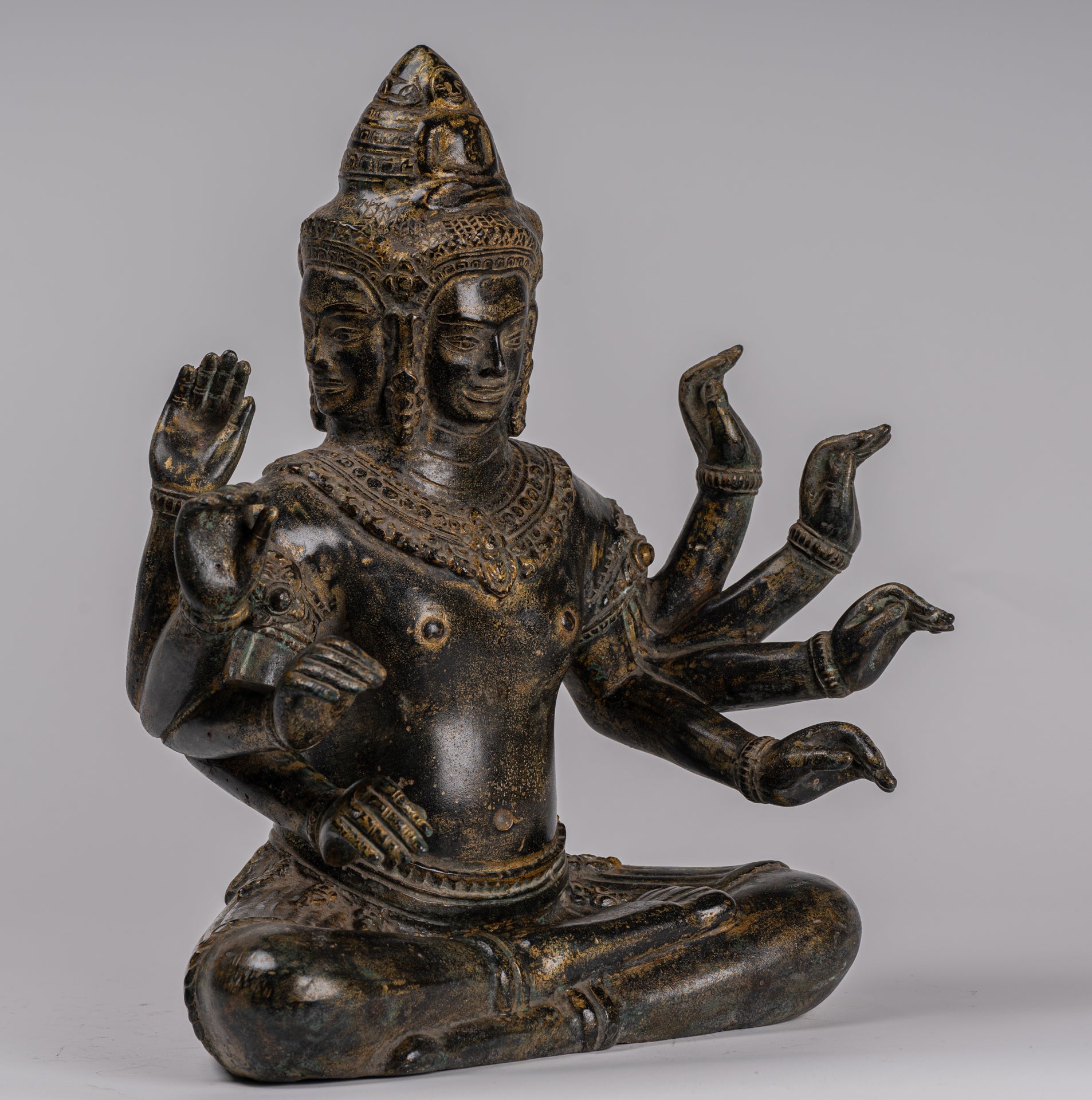 Estatua de Bodhisattva Avalokiteshvara de Bronce Avalokiteshvara de estilo jemer - 36cm/14 "