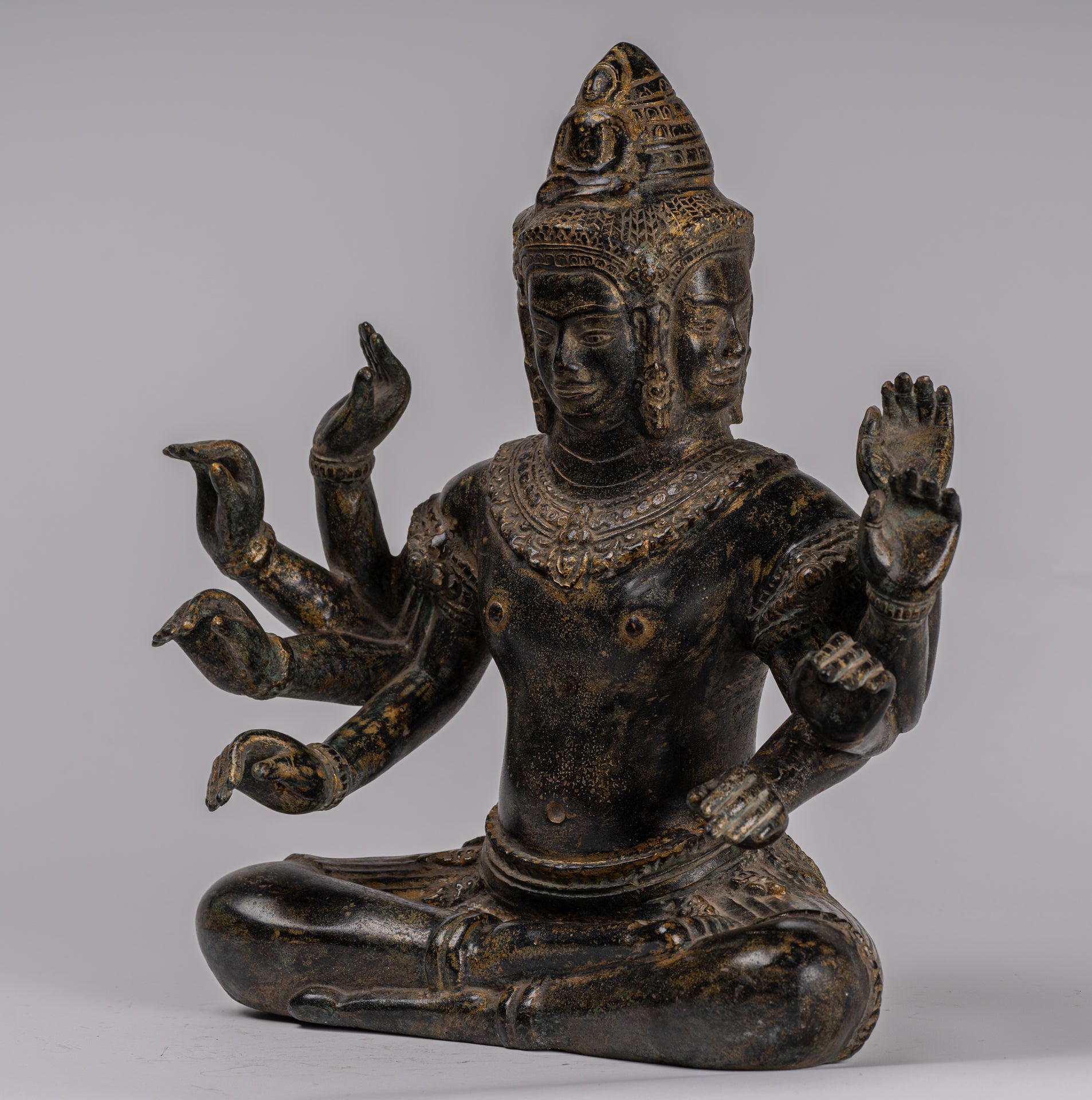 Estatua de Bodhisattva Avalokiteshvara de Bronce Avalokiteshvara de estilo jemer - 36cm/14 "