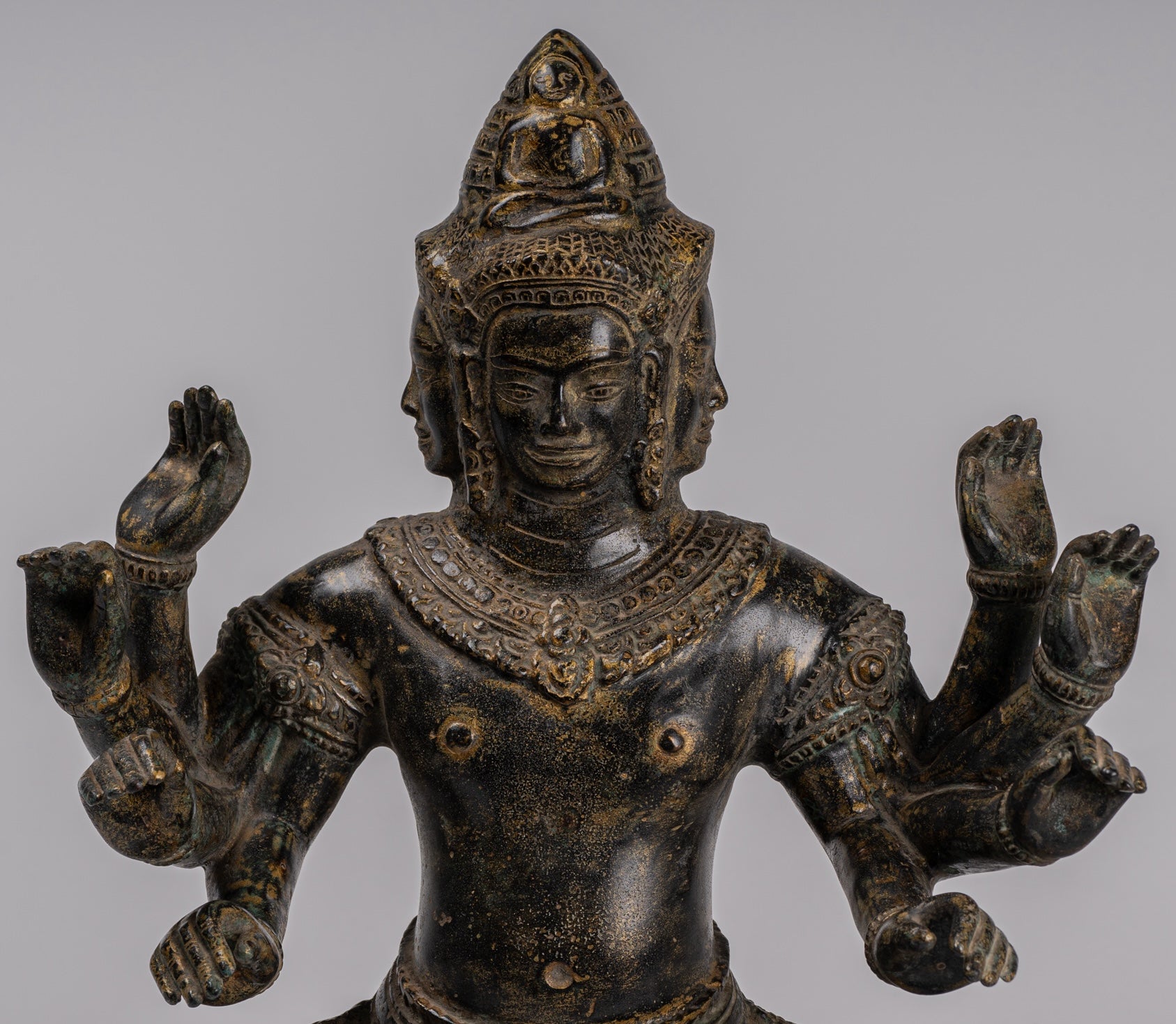 Estatua de Bodhisattva Avalokiteshvara de Bronce Avalokiteshvara de estilo jemer - 36cm/14 "