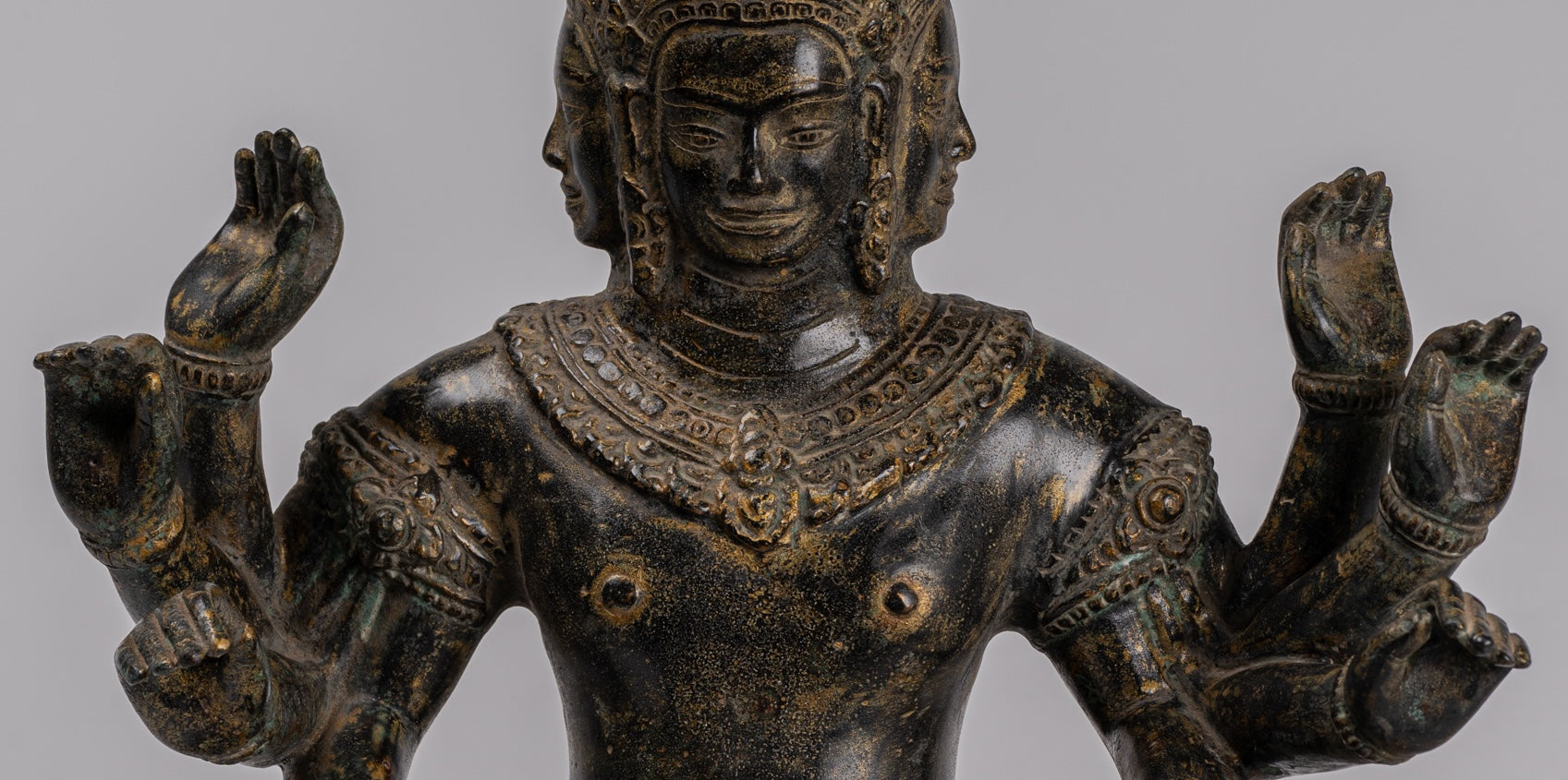 Estatua de Bodhisattva Avalokiteshvara de Bronce Avalokiteshvara de estilo jemer - 36cm/14 "