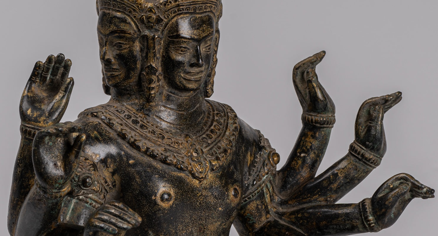 Estatua de Bodhisattva Avalokiteshvara de Bronce Avalokiteshvara de estilo jemer - 36cm/14 "