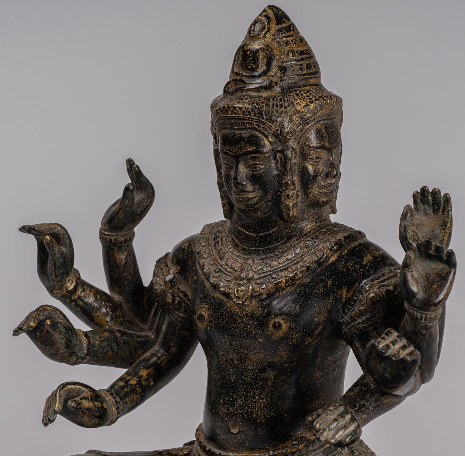 Estatua de Bodhisattva Avalokiteshvara de Bronce Avalokiteshvara de estilo jemer - 36cm/14 "