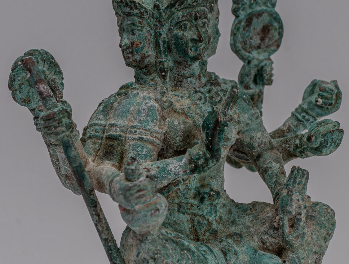 Brahma Statue - Bronzo Brahma in stile Khmer antico - Creazione di Dio indù - 14 cm/6 "