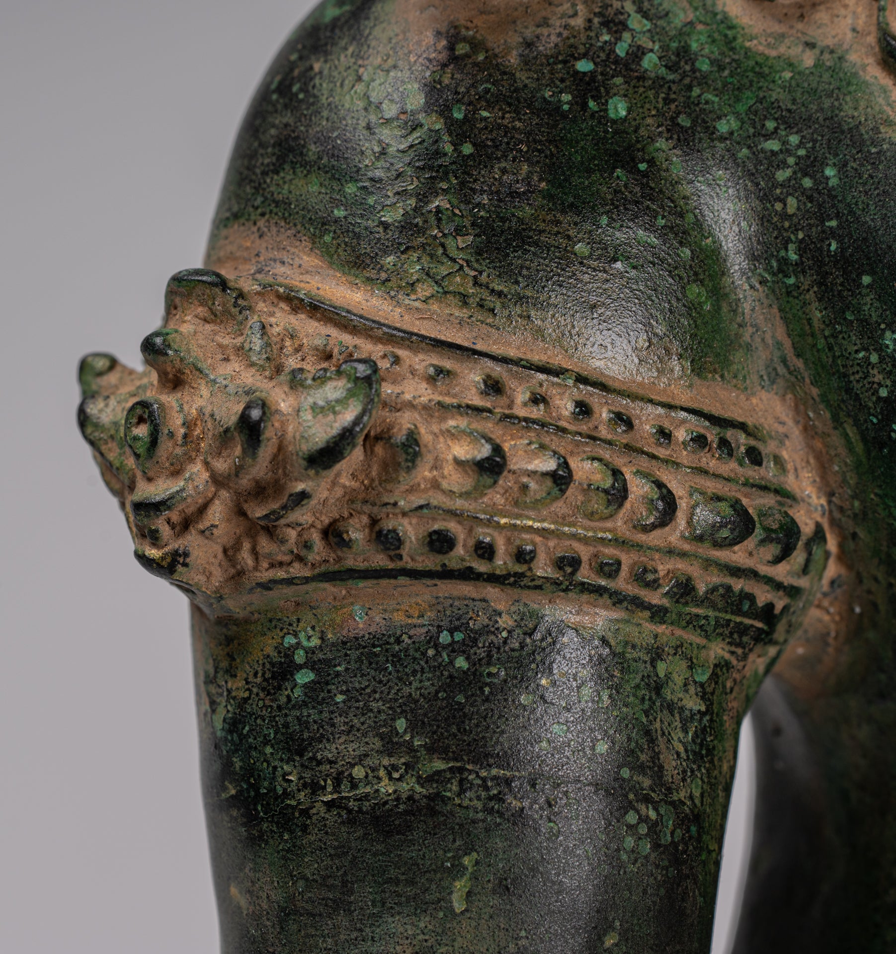 Ganesha Statue - Antique Khmer Style Bronze Seated Ganesh Statue - 60cm/24"