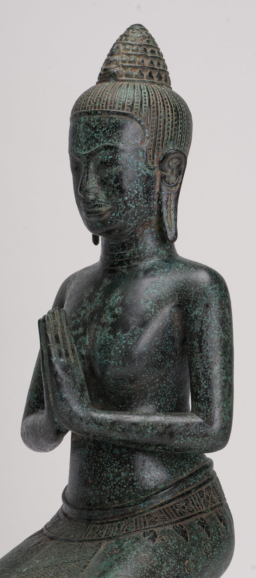 Deity Statue - Antique Khmer Style Bayon Prajnaparamita Statue / Goddess - 45cm/18"