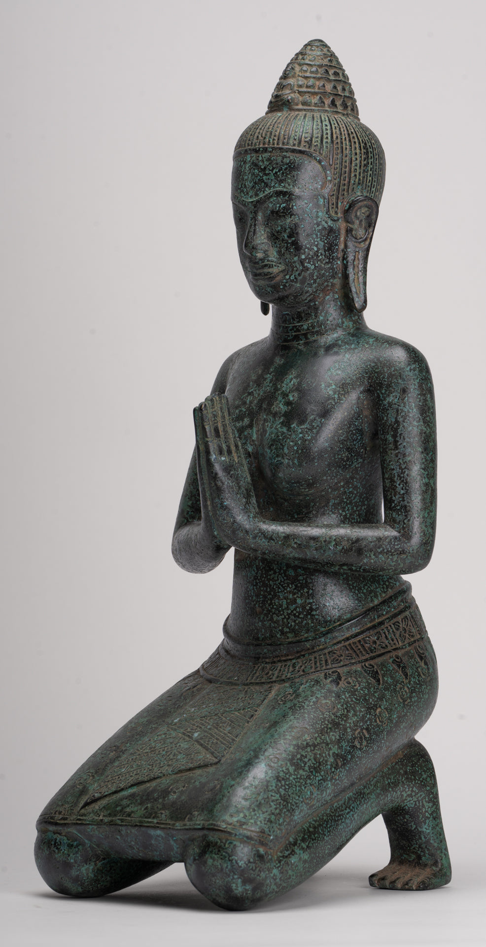 Deity Statue - Antique Khmer Style Bayon Prajnaparamita Statue / Goddess - 45cm/18"