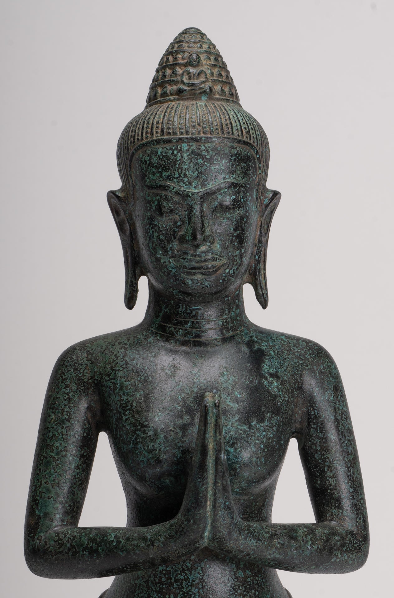 Deity Statue - Antique Khmer Style Bayon Prajnaparamita Statue / Goddess - 45cm/18"