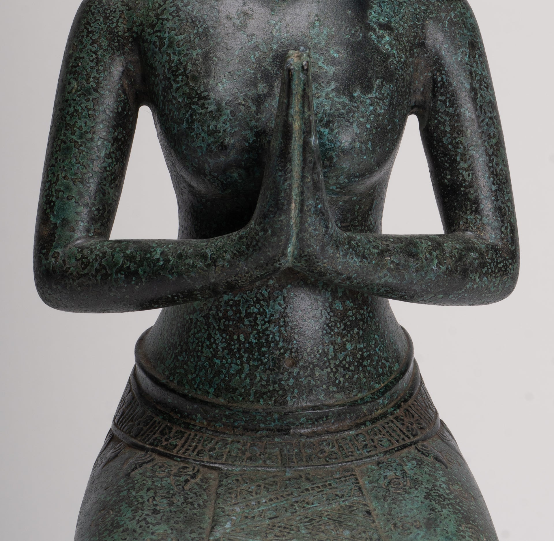 Deity Statue - Antique Khmer Style Bayon Prajnaparamita Statue / Goddess - 45cm/18"