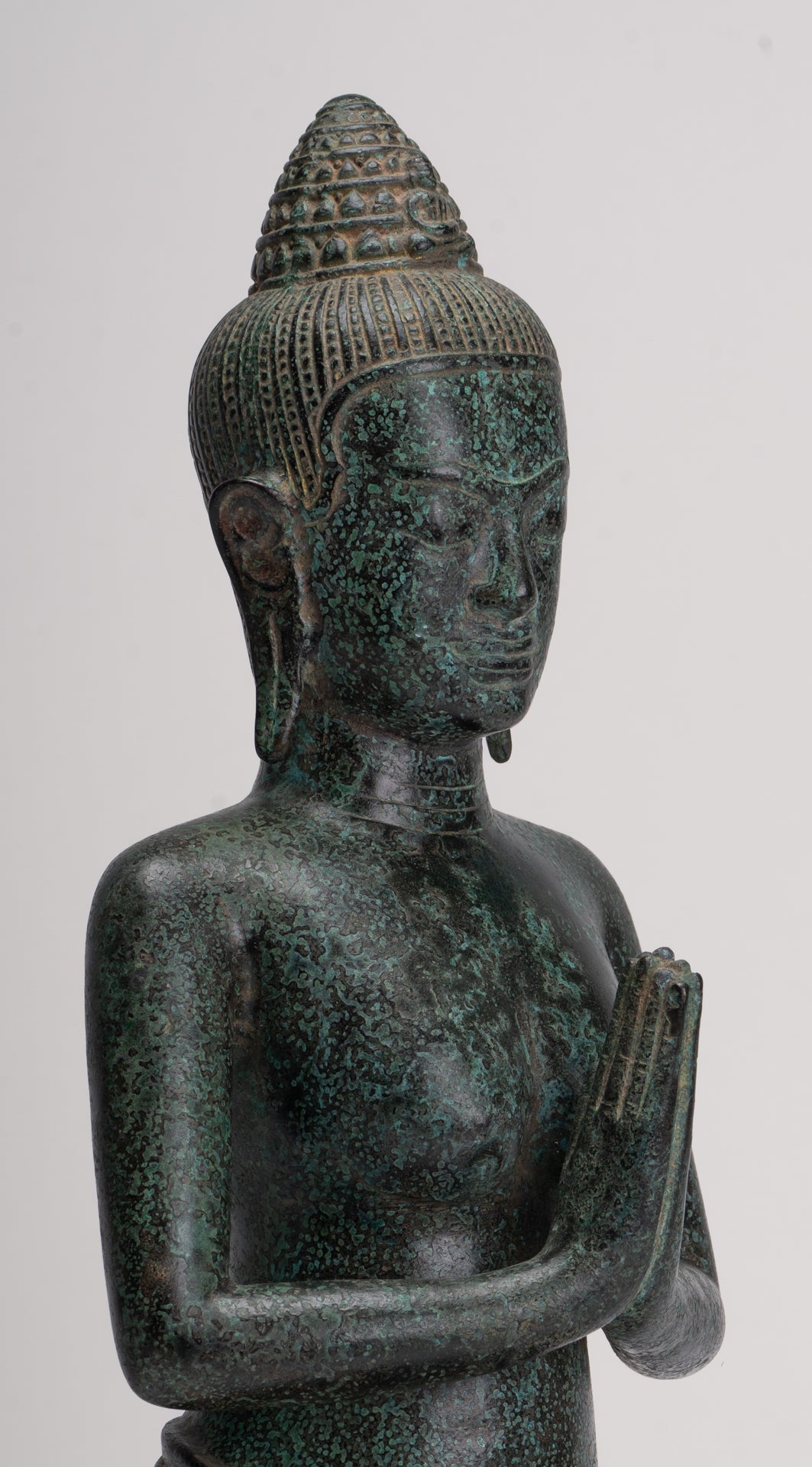 Deity Statue - Antique Khmer Style Bayon Prajnaparamita Statue / Goddess - 45cm/18"