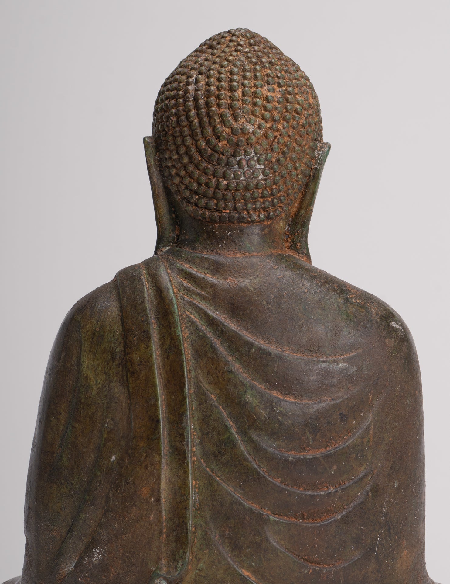 Japanese Buddha - Antique Japanese Style Bronze Seated Meditation Amitabha Buddha Statue - 30cm/12"