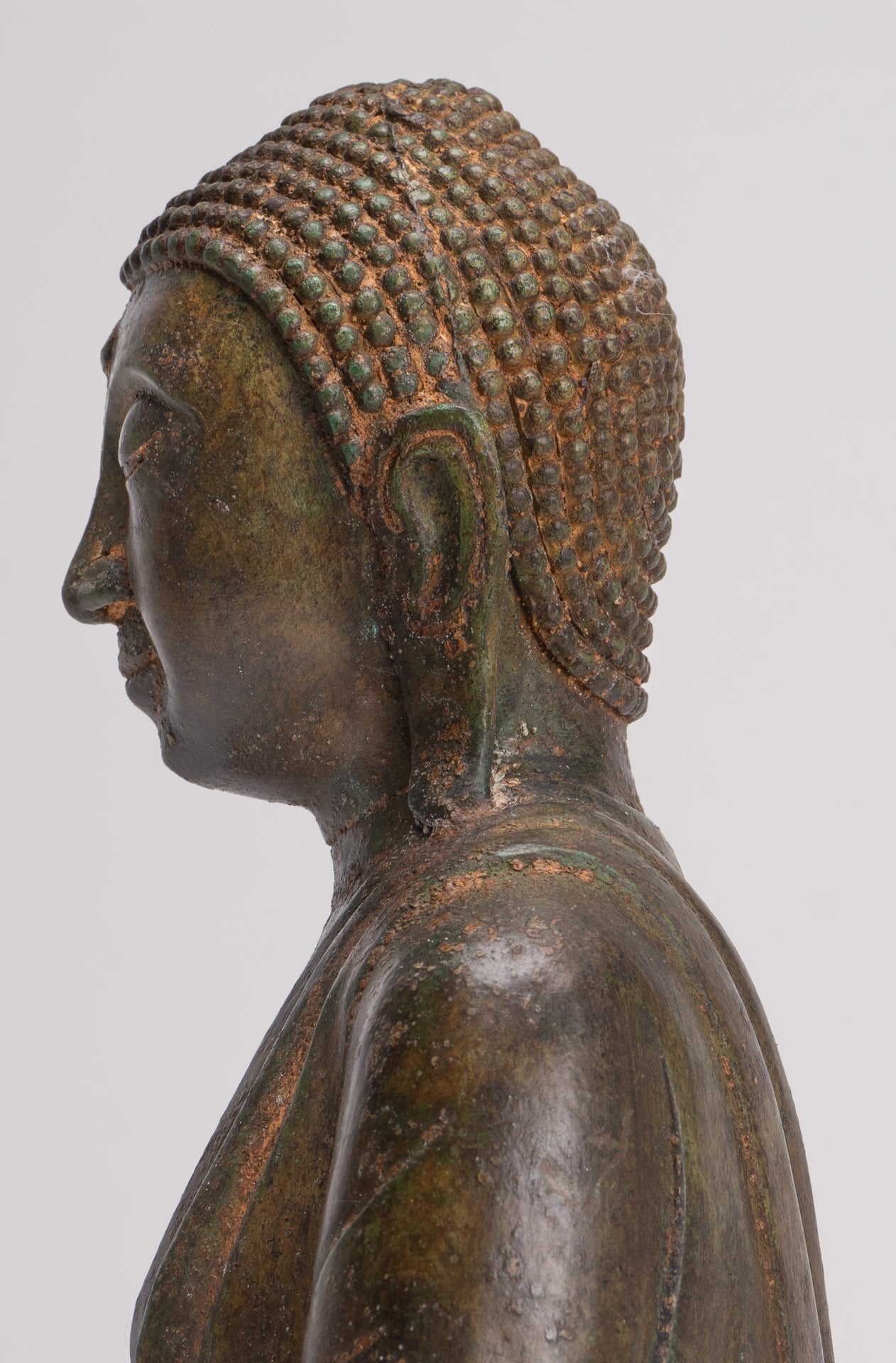 Japanese Buddha - Antique Japanese Style Bronze Seated Meditation Amitabha Buddha Statue - 30cm/12"