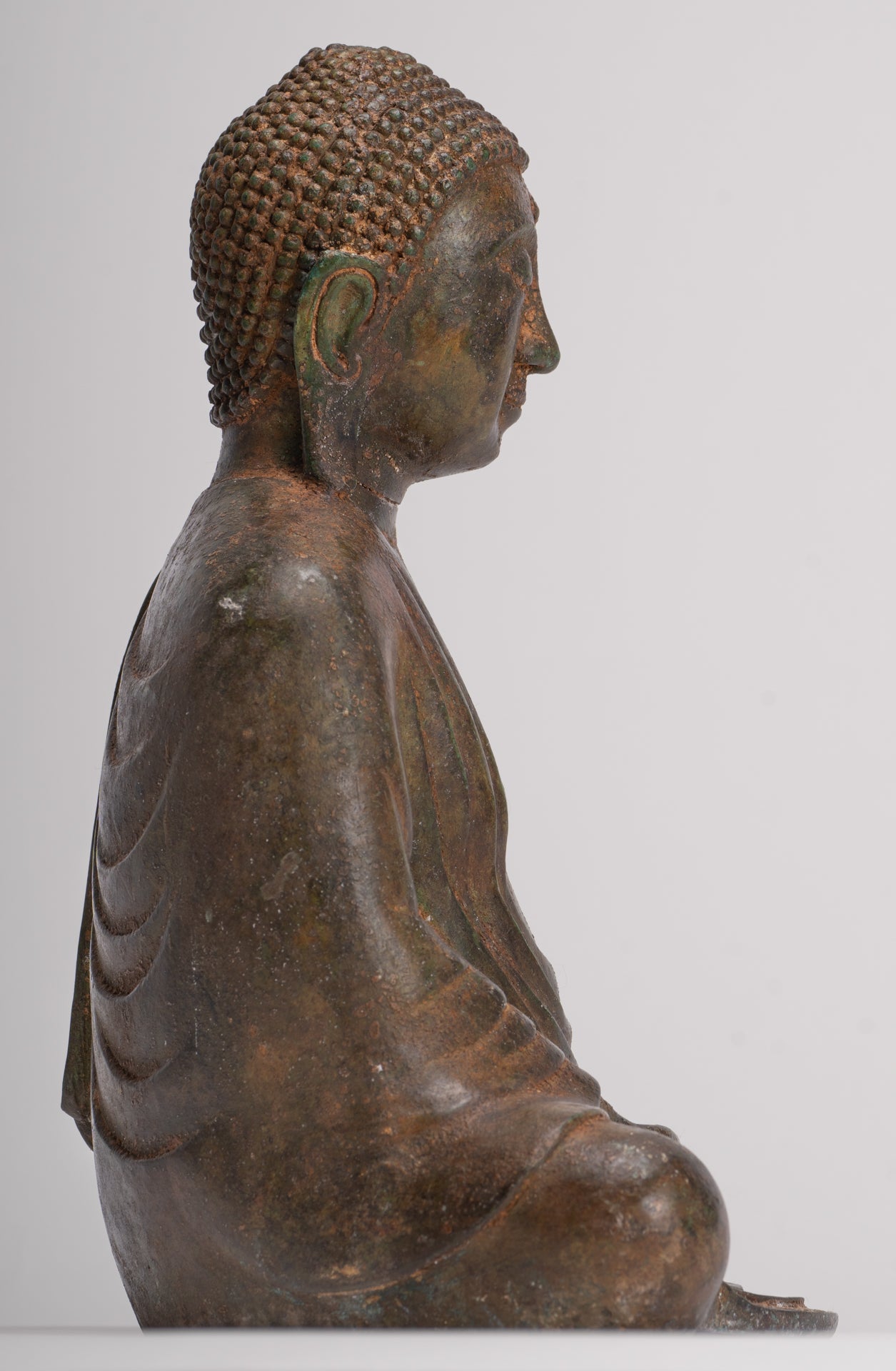 Japanese Buddha - Antique Japanese Style Bronze Seated Meditation Amitabha Buddha Statue - 30cm/12"