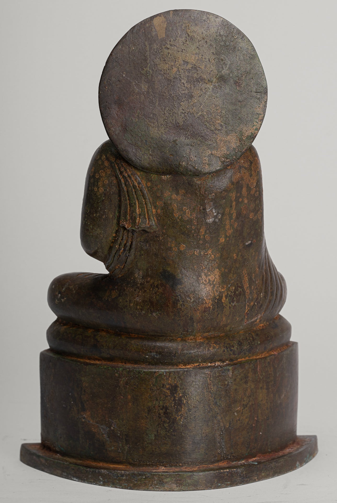 Indian Buddha Statue - Antique Gandhara Style Bronze Protection Buddha Statue - 35cm/14"