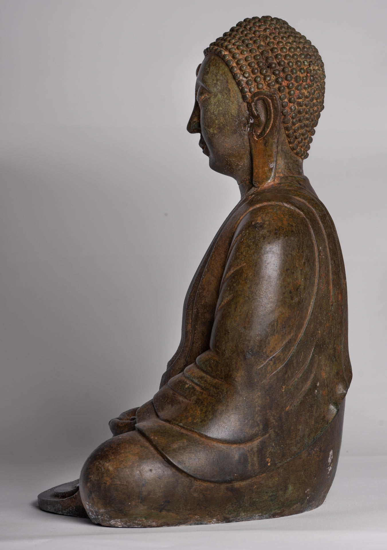 Japanese Buddha - Antique Japanese Style Bronze Seated Meditation Amitabha Buddha Statue - 36cm/14"