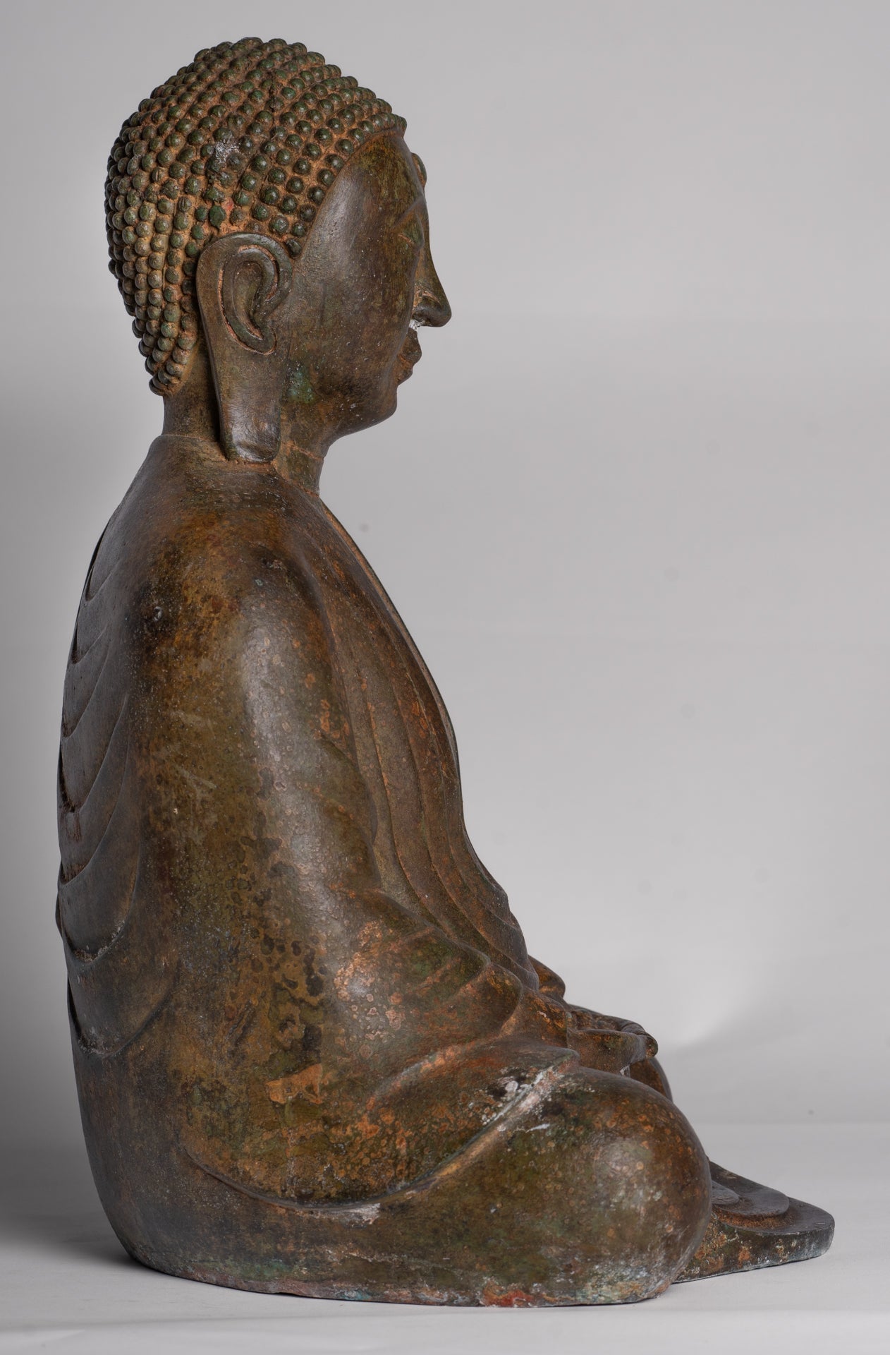 Japanese Buddha - Antique Japanese Style Bronze Seated Meditation Amitabha Buddha Statue - 36cm/14"