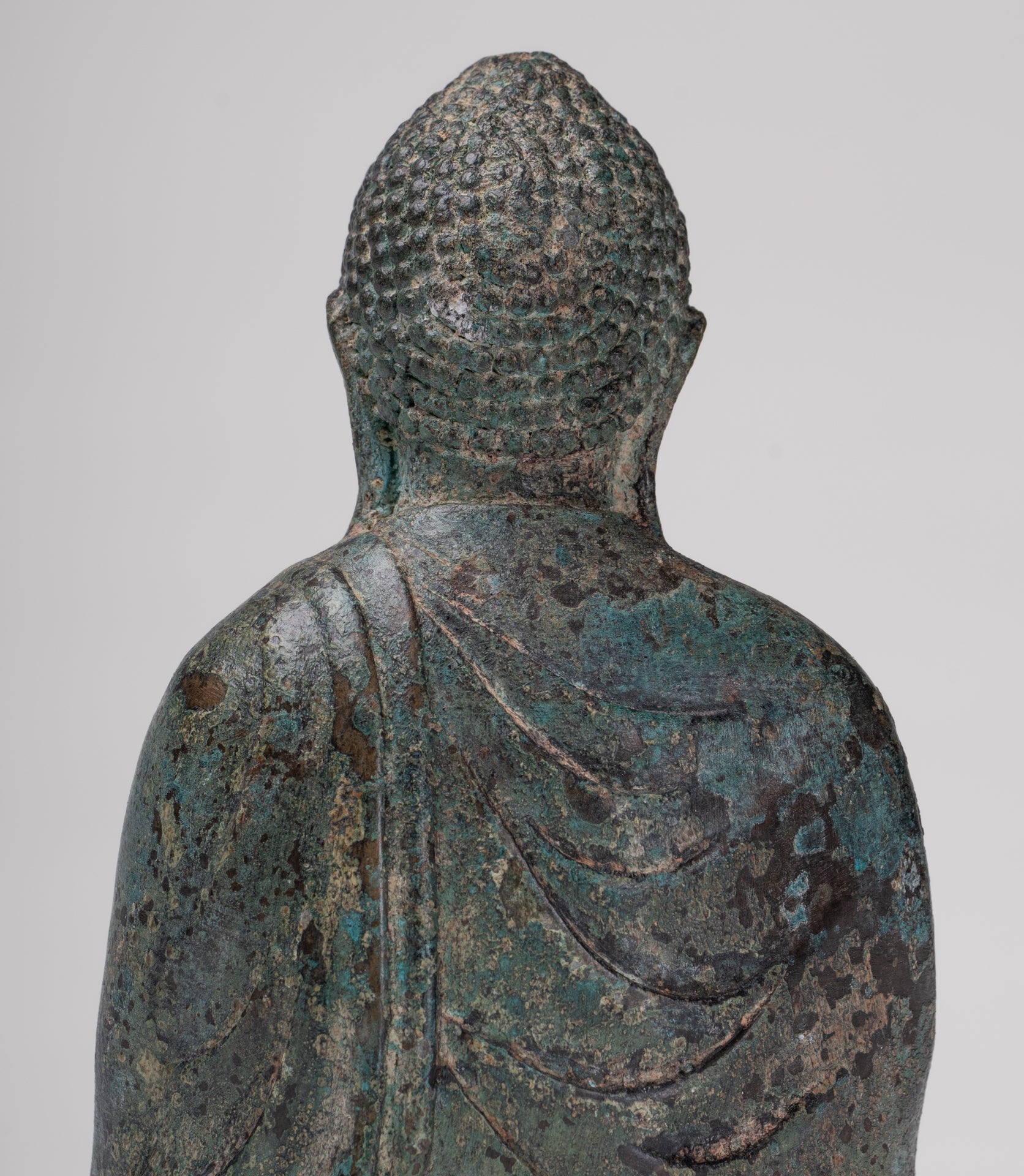 Japanese Buddha - Antique Japanese Style Bronze Seated Meditation Amitabha Buddha Statue - 18cm/7"