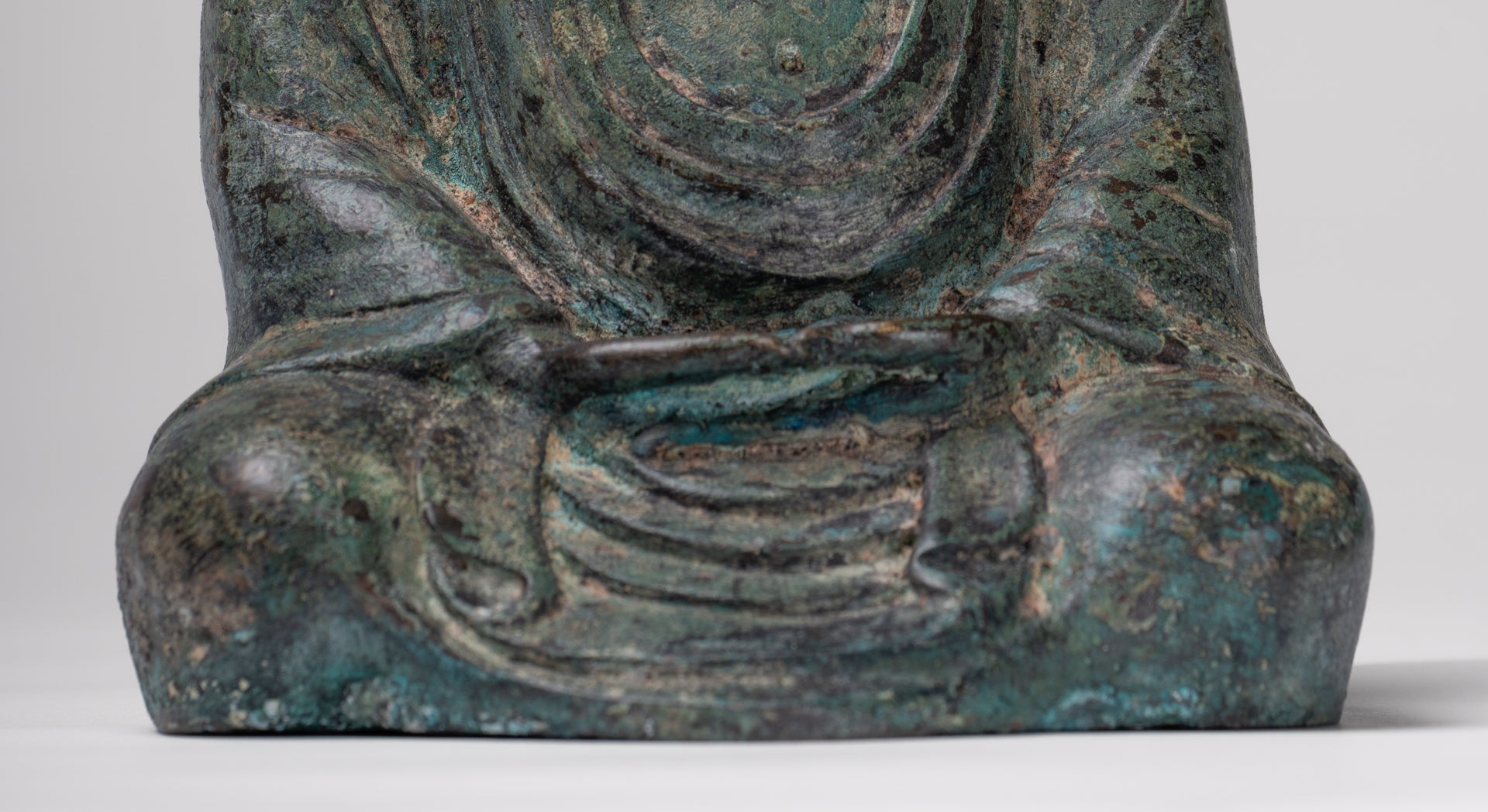 Japanese Buddha - Antique Japanese Style Bronze Seated Meditation Amitabha Buddha Statue - 18cm/7"