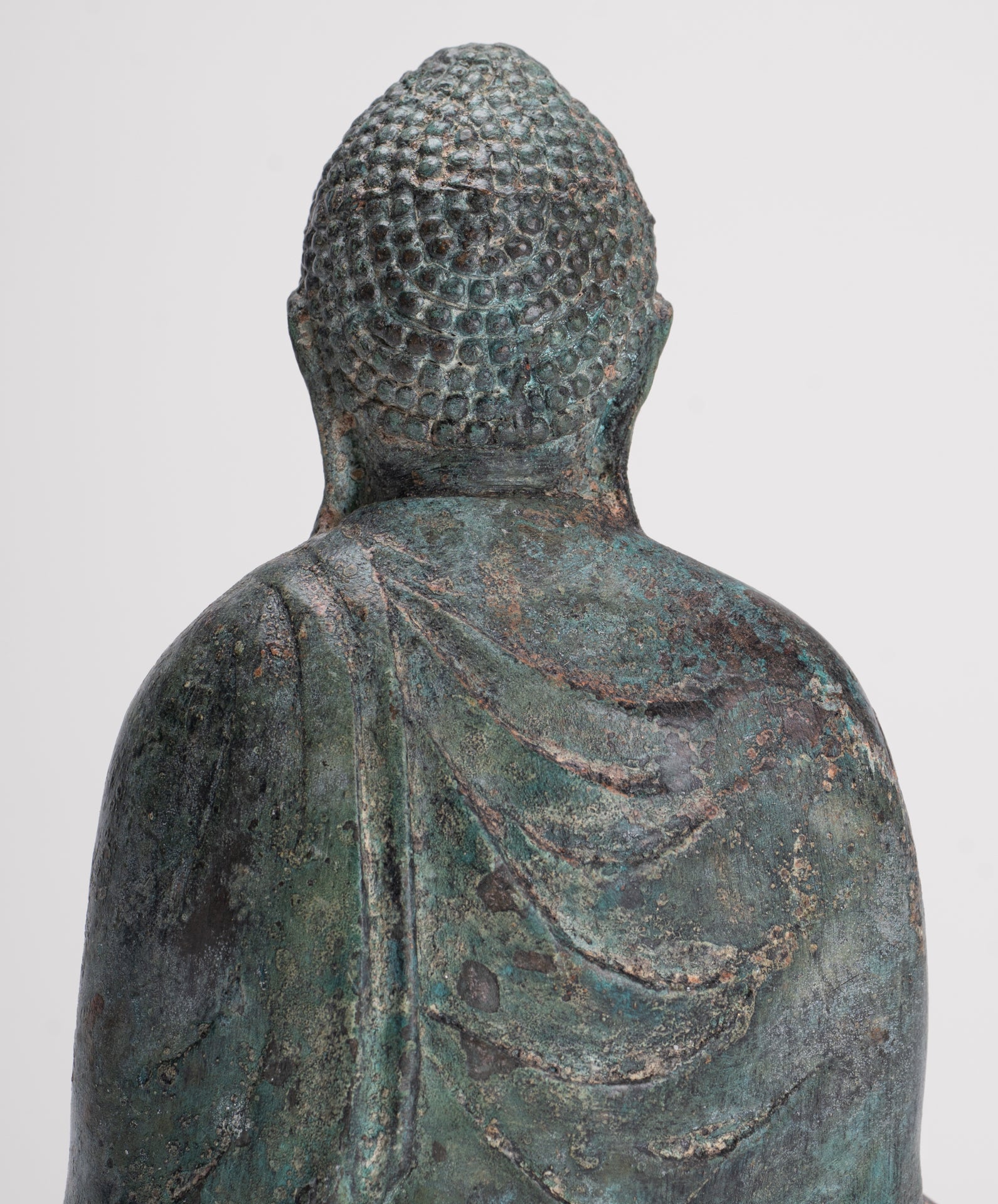 Japanese Buddha - Antique Japanese Style Bronze Seated Meditation Amitabha Buddha Statue - 18cm/7"