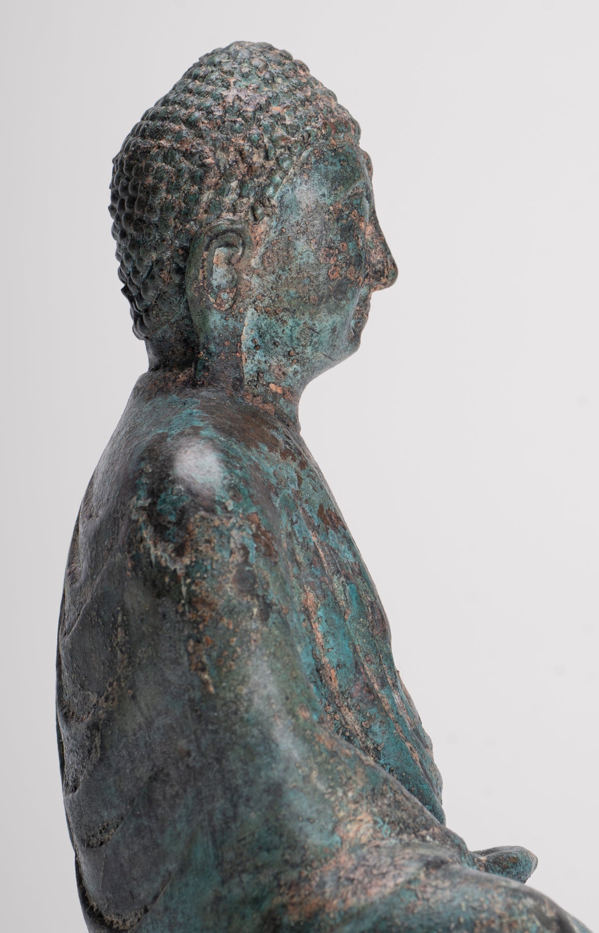 Japanese Buddha - Antique Japanese Style Bronze Seated Meditation Amitabha Buddha Statue - 18cm/7"