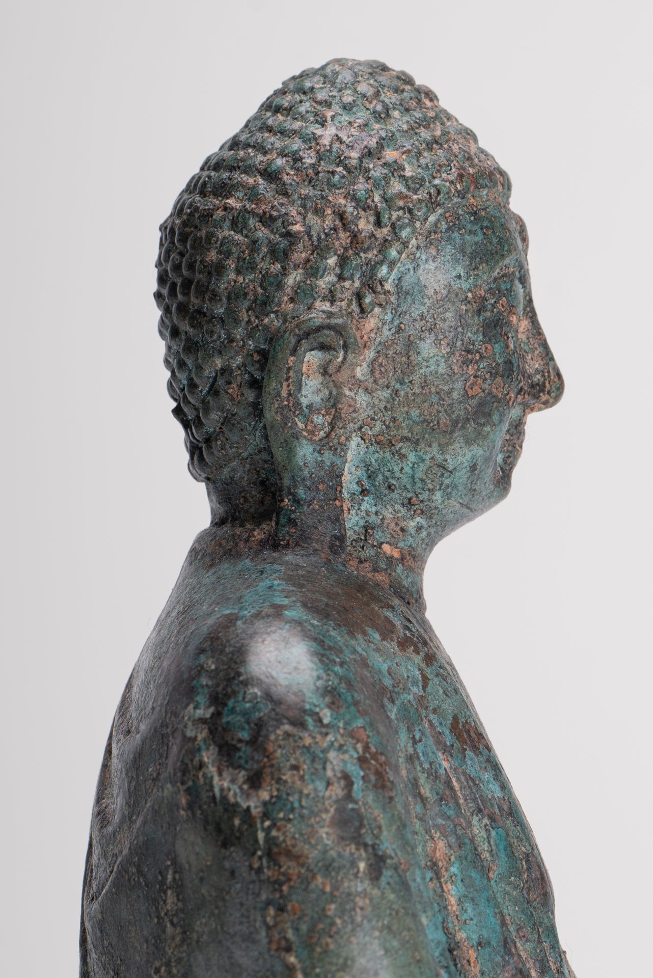 Japanese Buddha - Antique Japanese Style Bronze Seated Meditation Amitabha Buddha Statue - 18cm/7"