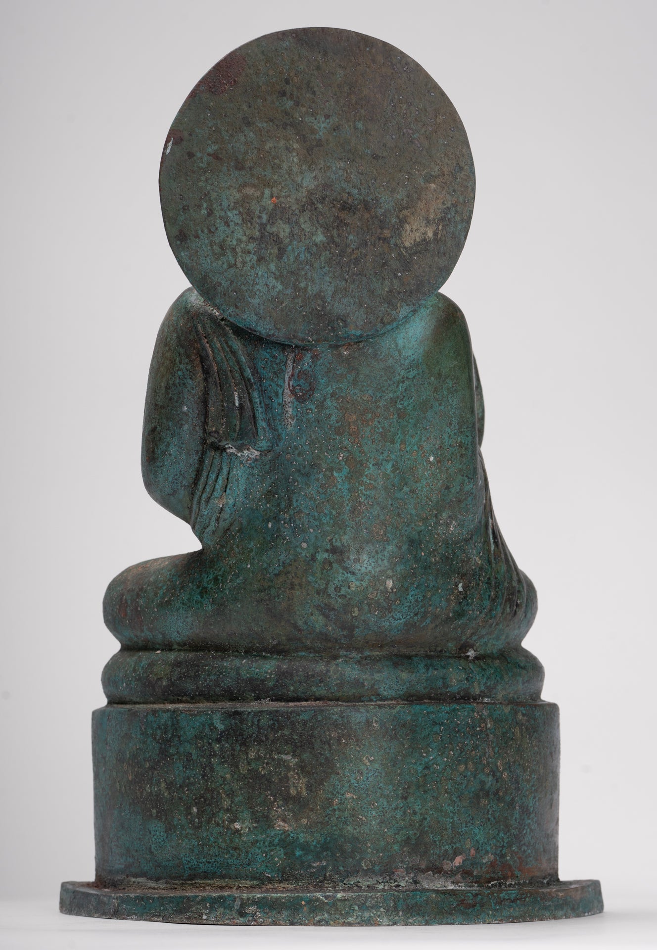 Indian Buddha Statue - Antique Gandhara Style Bronze Protection Buddha Statue - 35cm/14"