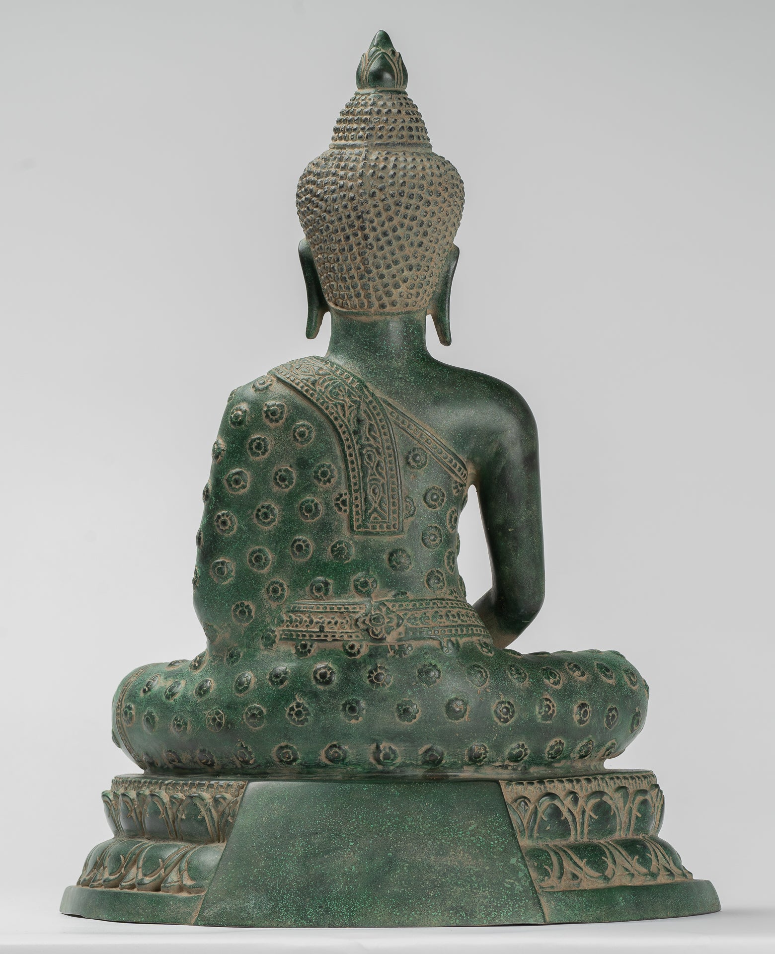 Buddha Statue - Antique Khmer Style Bronze Seated Amitabha Meditation Buddha Statue - 44cm/18"