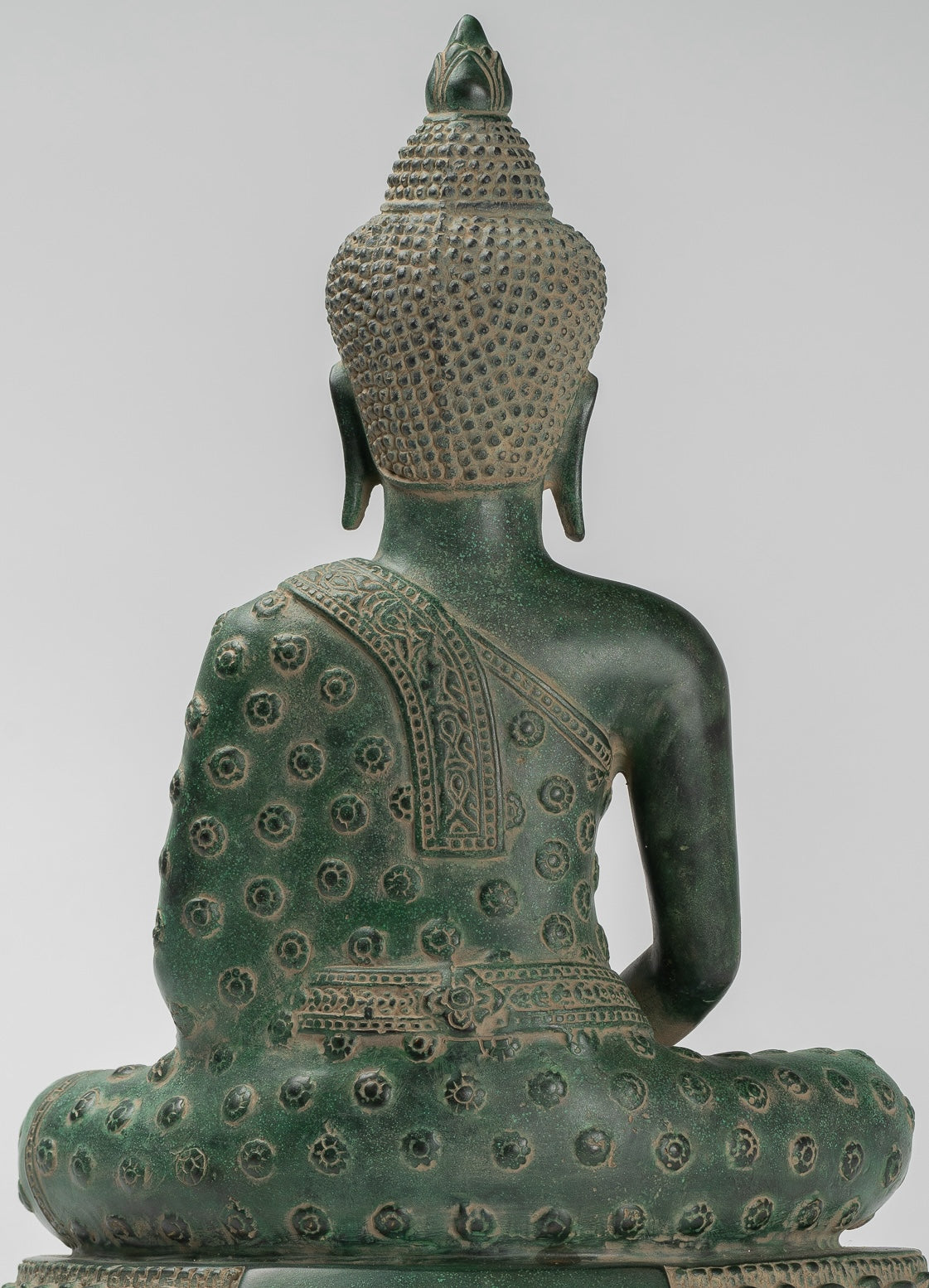 Buddha Statue - Antique Khmer Style Bronze Seated Amitabha Meditation Buddha Statue - 44cm/18"
