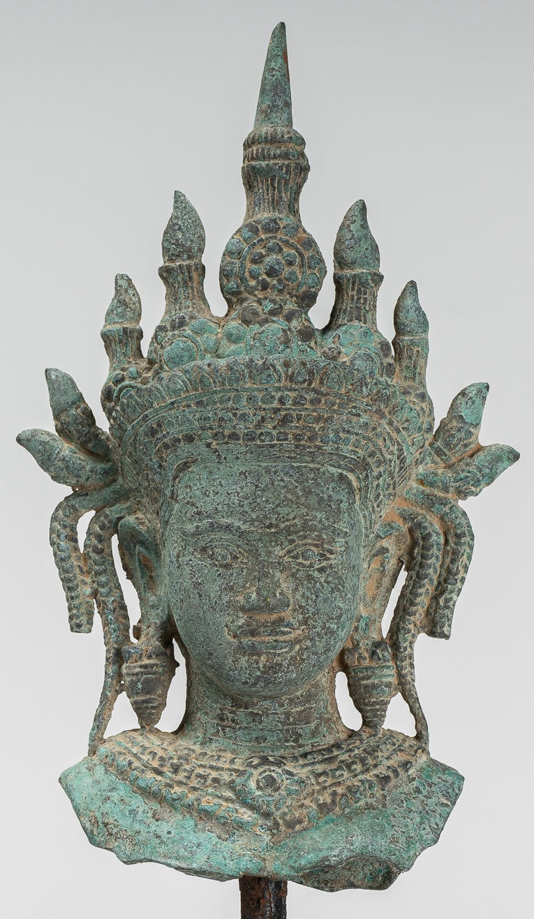 Apsara Statue - Antique Khmer Style Bronze Angkor Wat Apsara or Angel Statue - 30cm/12"