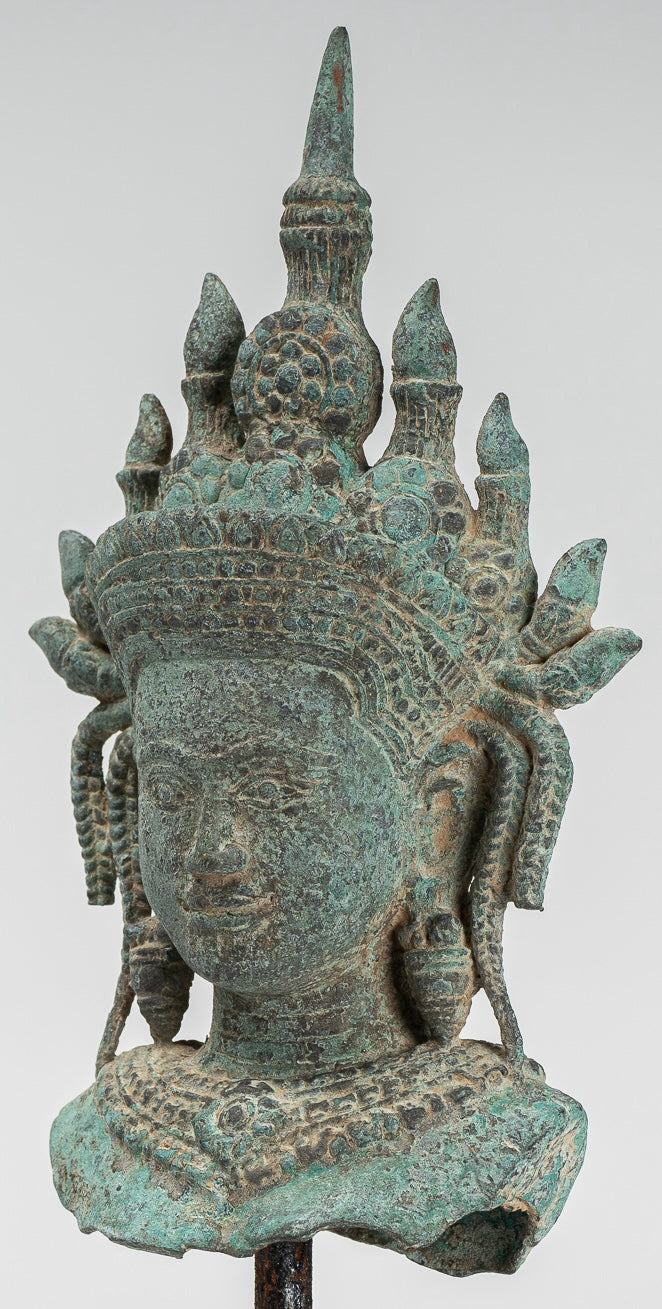 Apsara Statue - Antique Khmer Style Bronze Angkor Wat Apsara or Angel Statue - 30cm/12"