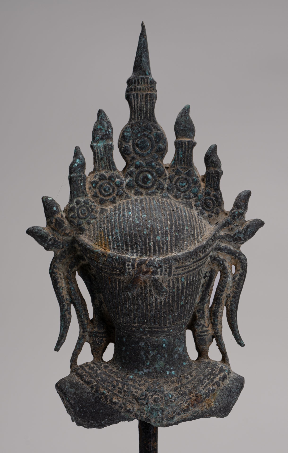 Apsara Statue - Antique Khmer Style Bronze Angkor Wat Apsara or Angel Statue - 29cm/12"