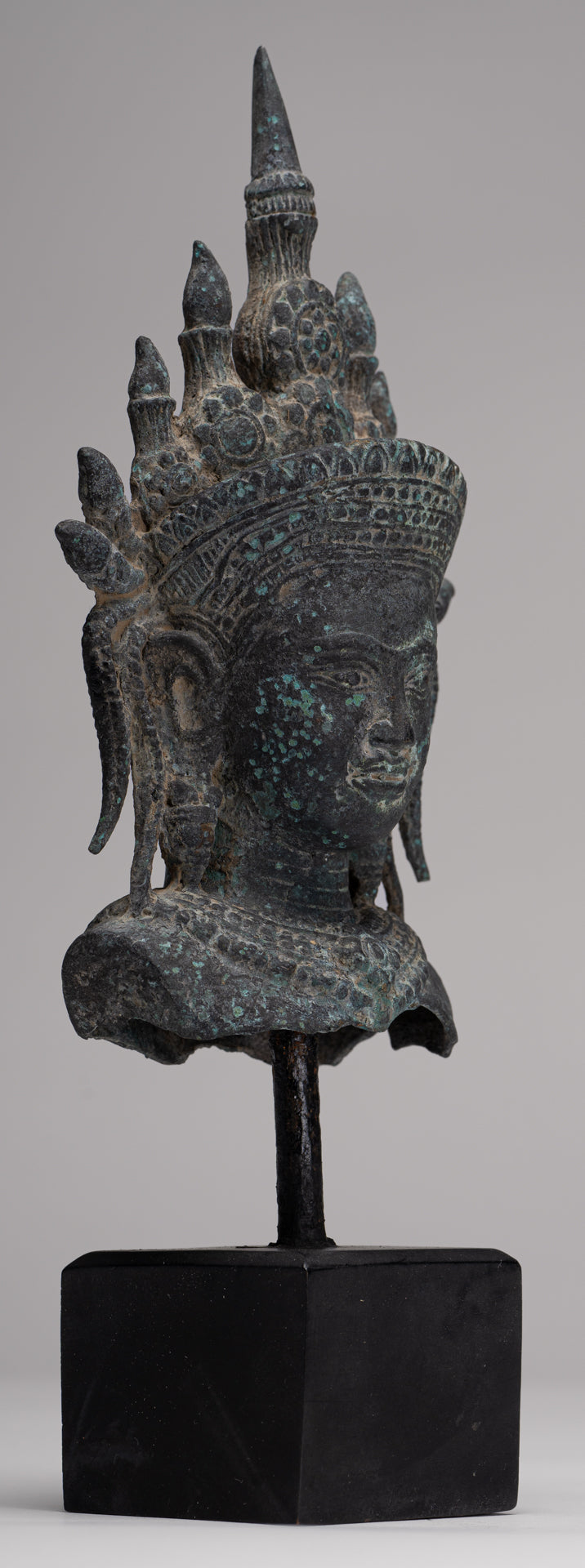 Apsara Statue - Antique Khmer Style Bronze Angkor Wat Apsara or Angel Statue - 29cm/12"