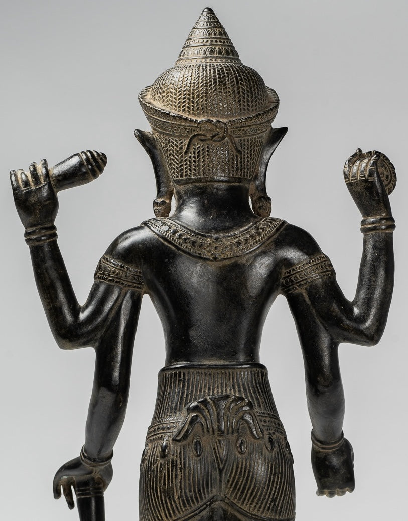 Varaha Statue - Antique Khmer Style Standing Bronze Varaha Boar Avatar of Vishnu - 55cm/22"