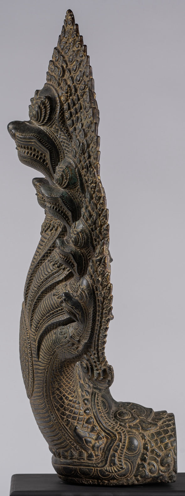 Naga Statue - Antique Khmer Style Bronze Protective Naga, Snake or Serpent Statue - 92cm/37"