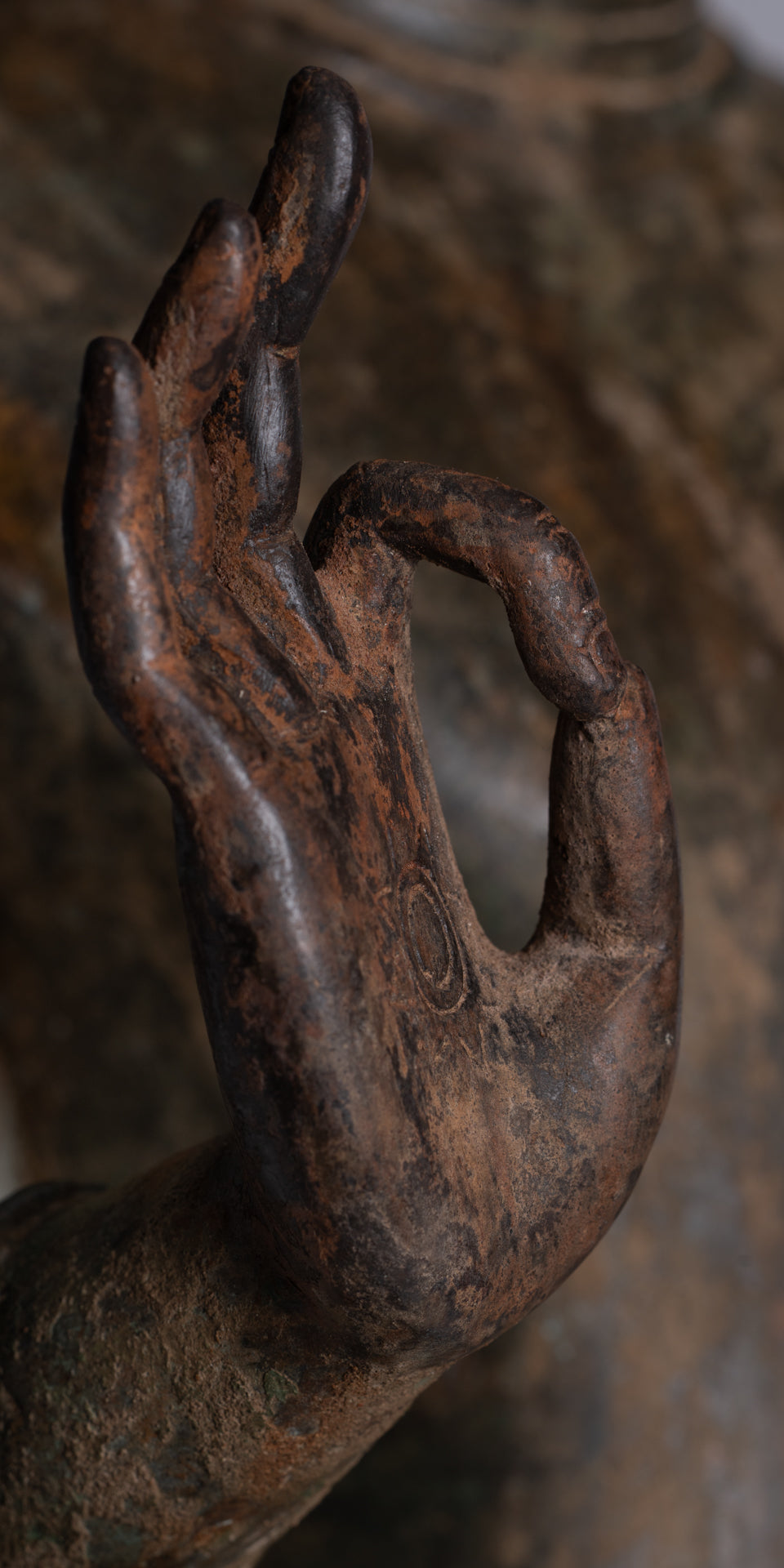 Buddha Statue - Antique Thai Style Standing Bronze Teaching Dvaravati Buddha Statue - 101cm/40" Tall