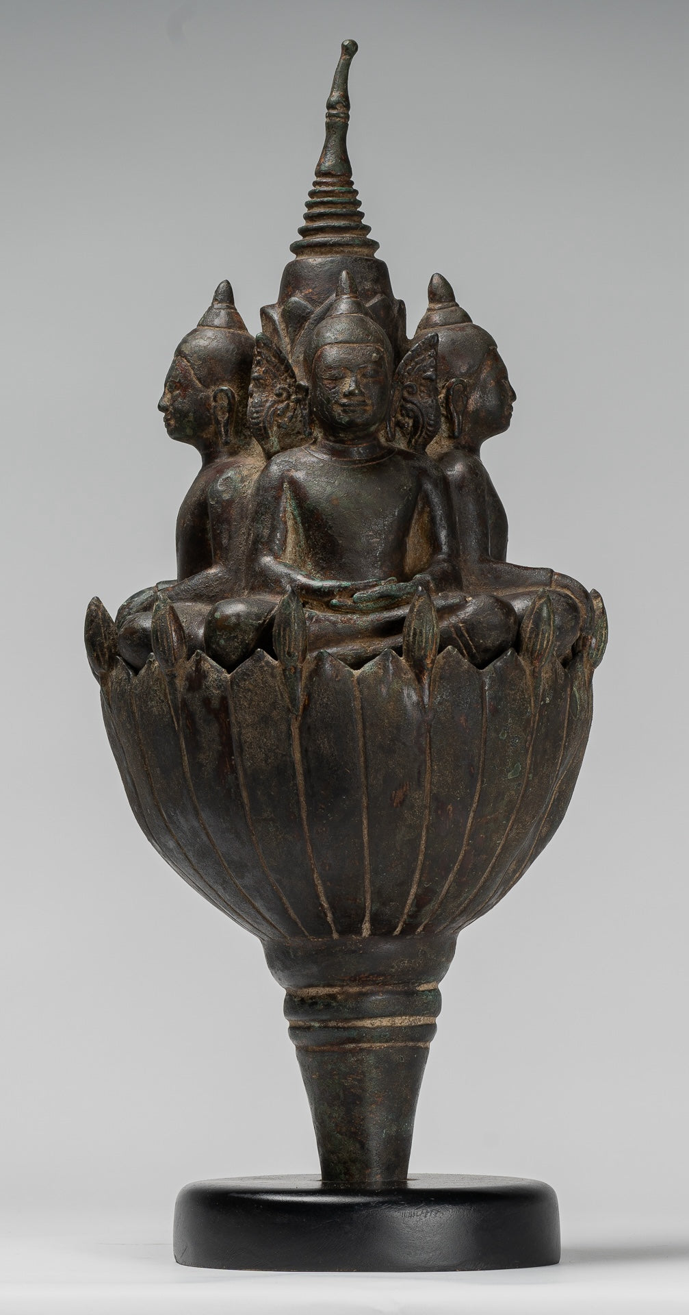 Antique Khmer Style Southeast Asia Bronze Four Way Buddha Statue - 51cm/20"