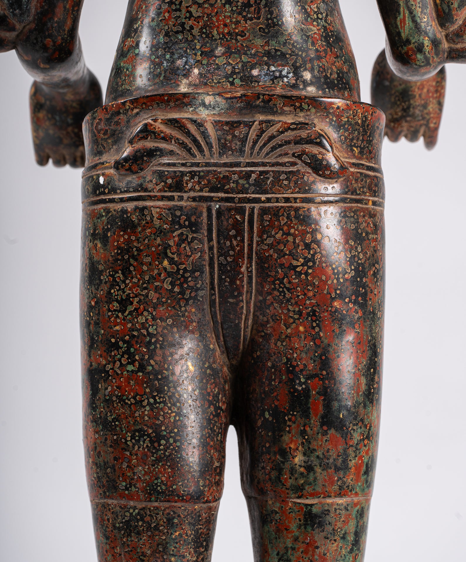 Ganesha Statue - Antique Khmer Style Mounted Standing Bronze Angkor Wat Ganesha Statue - 87cm/35"