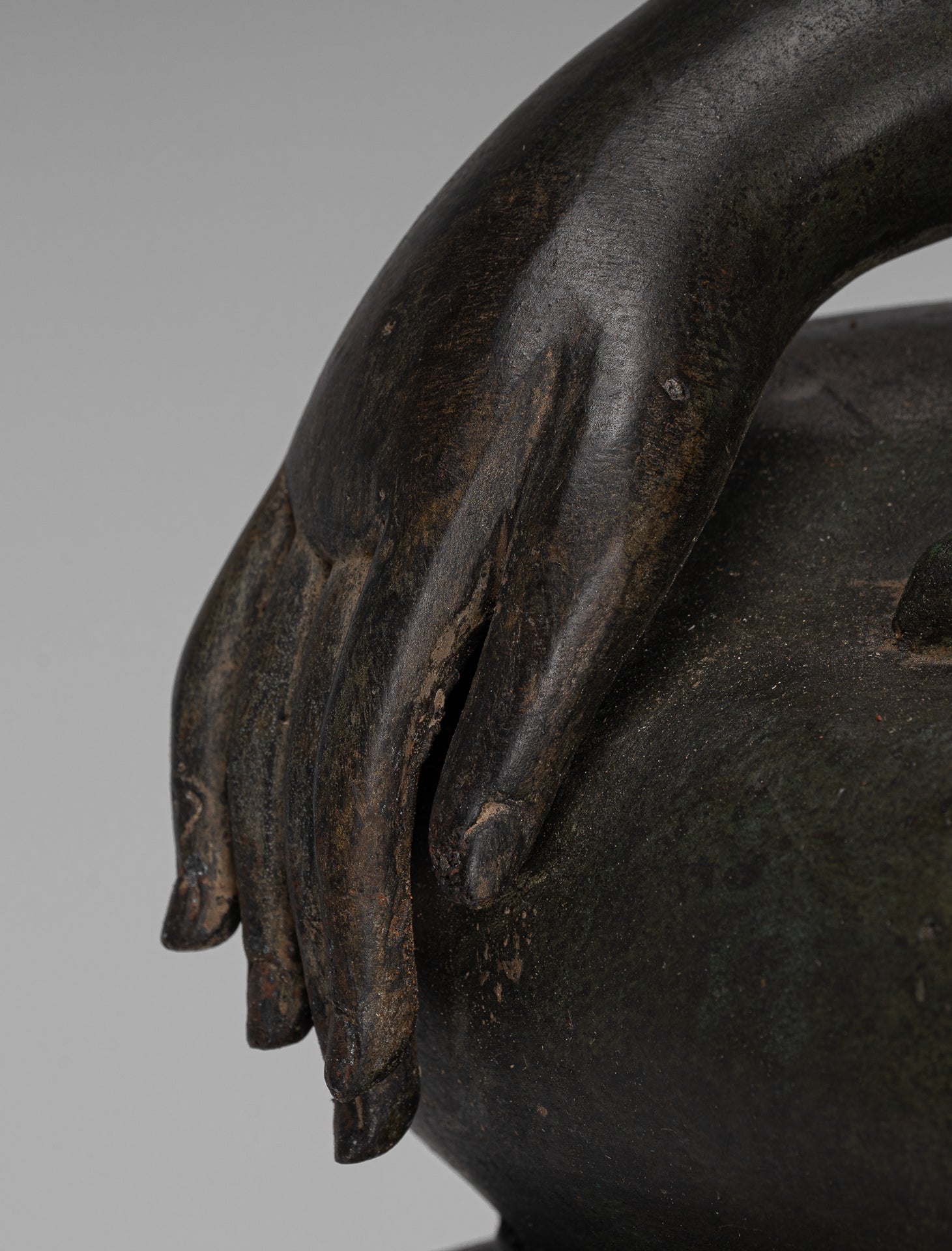 Large Buddha Statue - Antique Thai Style Bronze Chiang Saen Enlightenment Buddha Statue - 80cm/32"