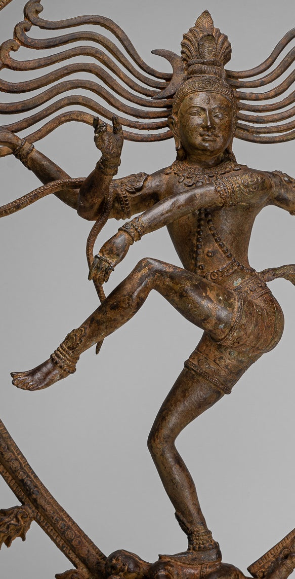 Large Shiva Statue - Antique Indian Style Bronze Dancing Shiva statue as Lord Nataraja - 109cm(44") Tall